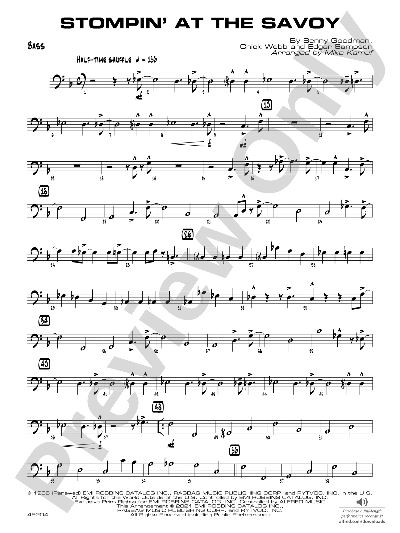 Stompin' at the Savoy: String Bass