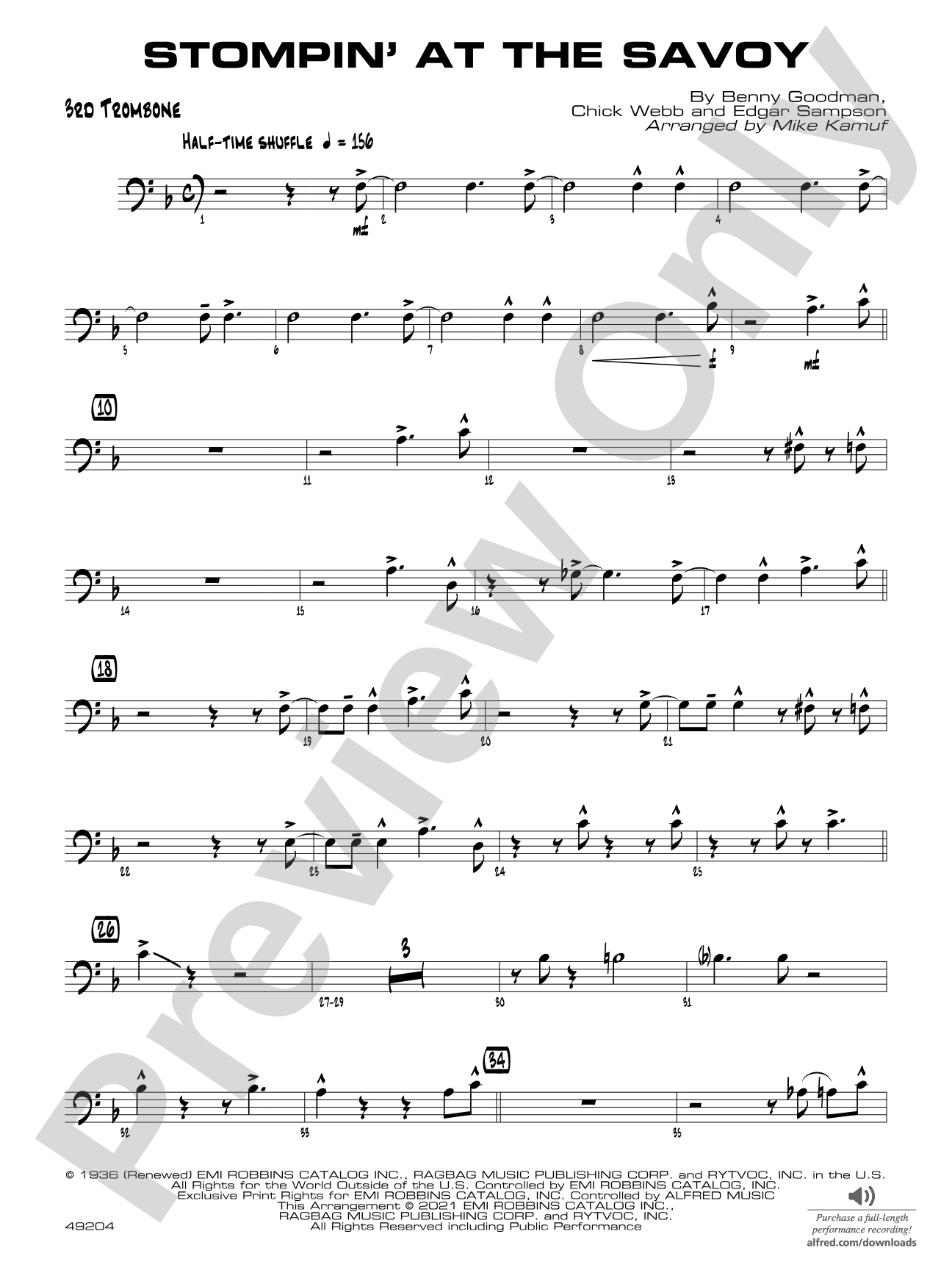 Stompin' at the Savoy: 3rd Trombone