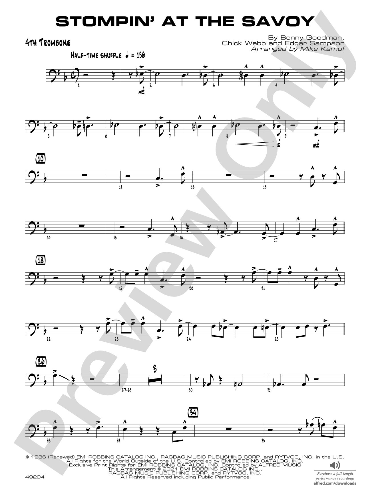 Stompin' at the Savoy: 4th Trombone
