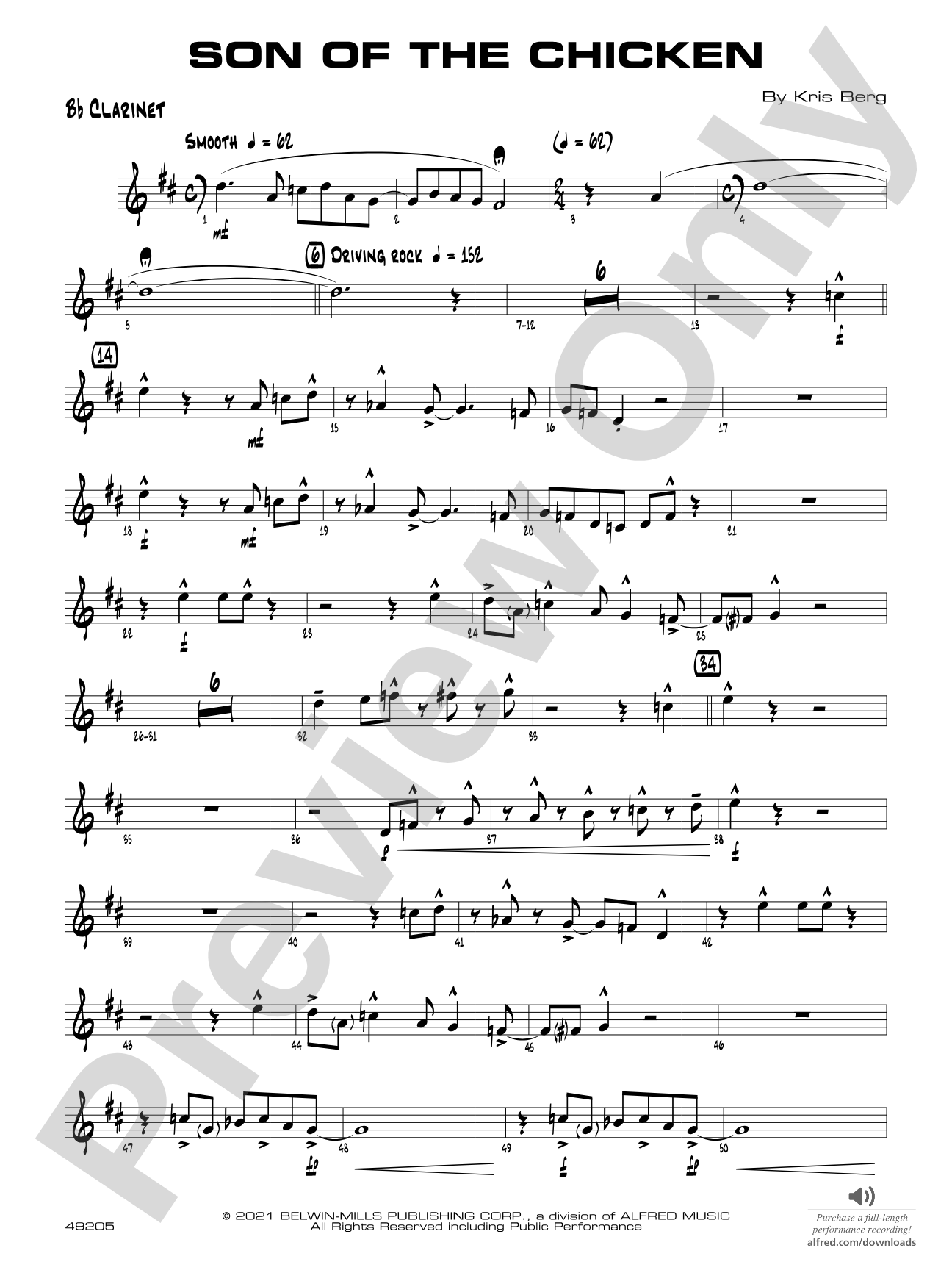 Son of the Chicken: 1st B-flat Clarinet