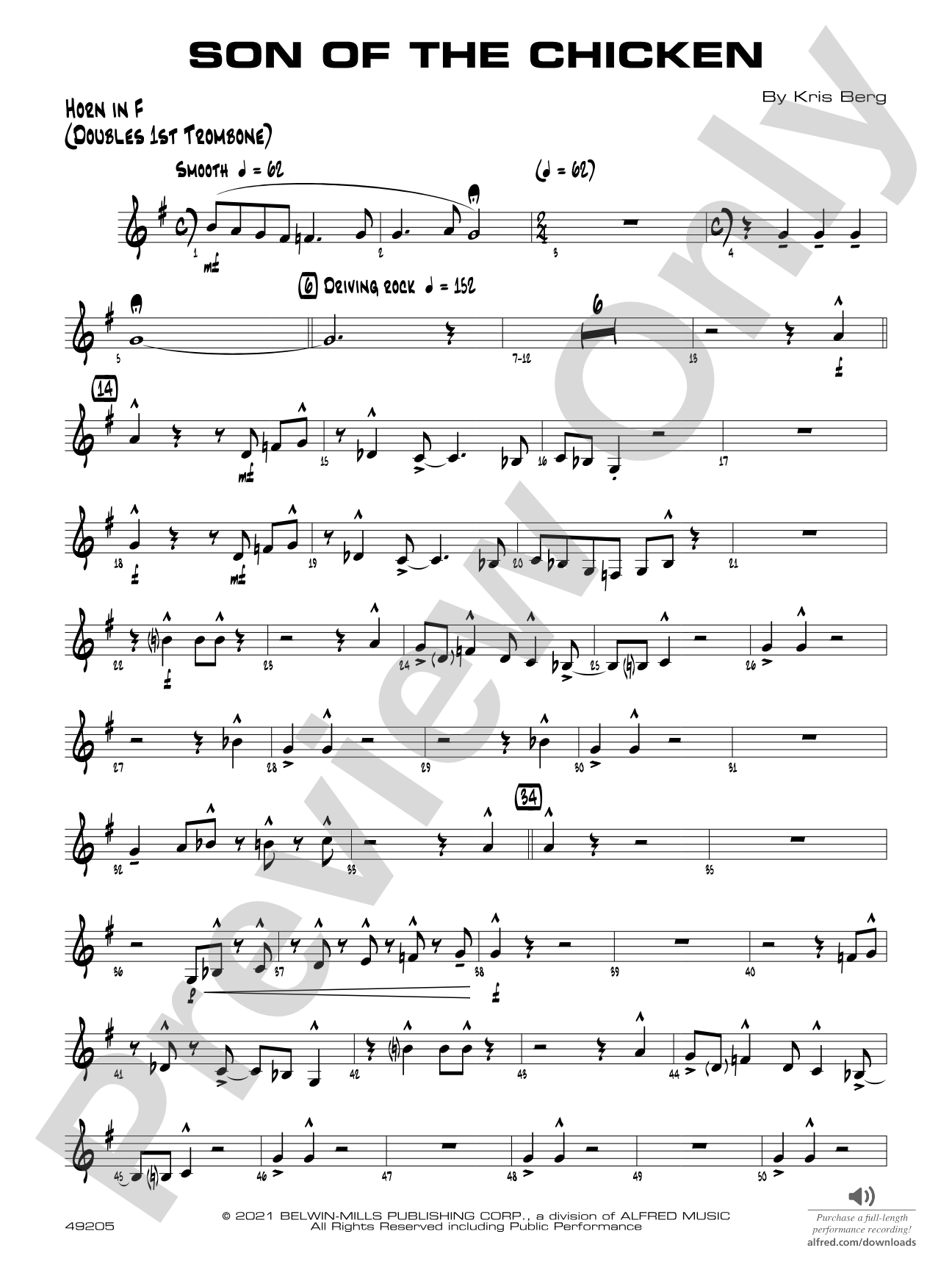 Son of the Chicken: 1st F Horn