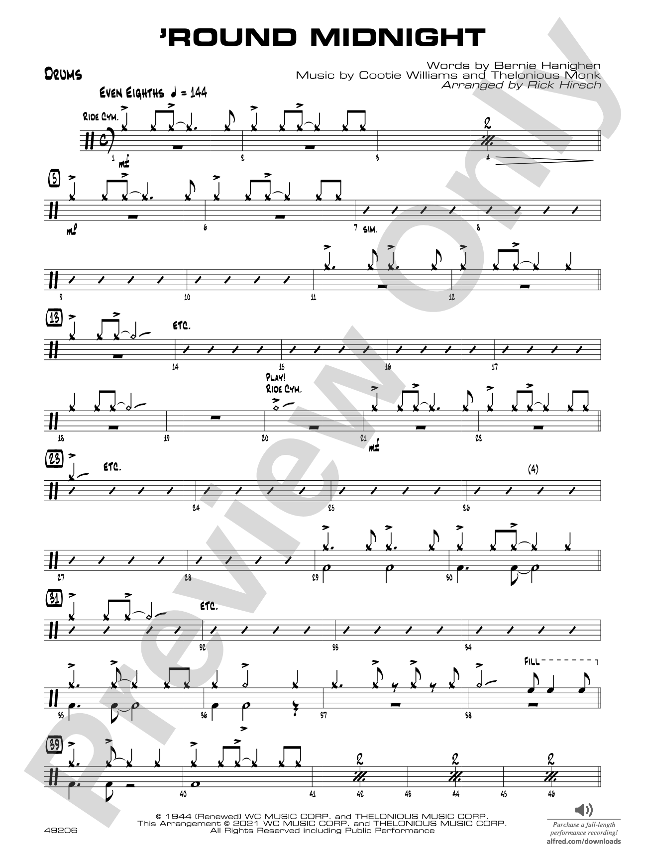 'Round Midnight: Drums