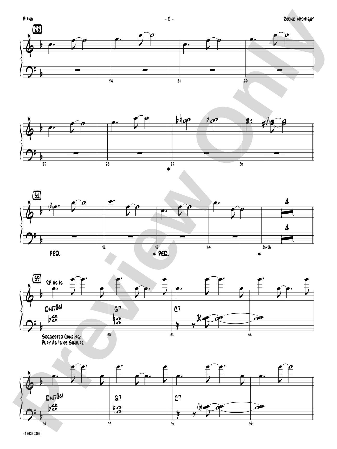 'Round Midnight: Piano Accompaniment