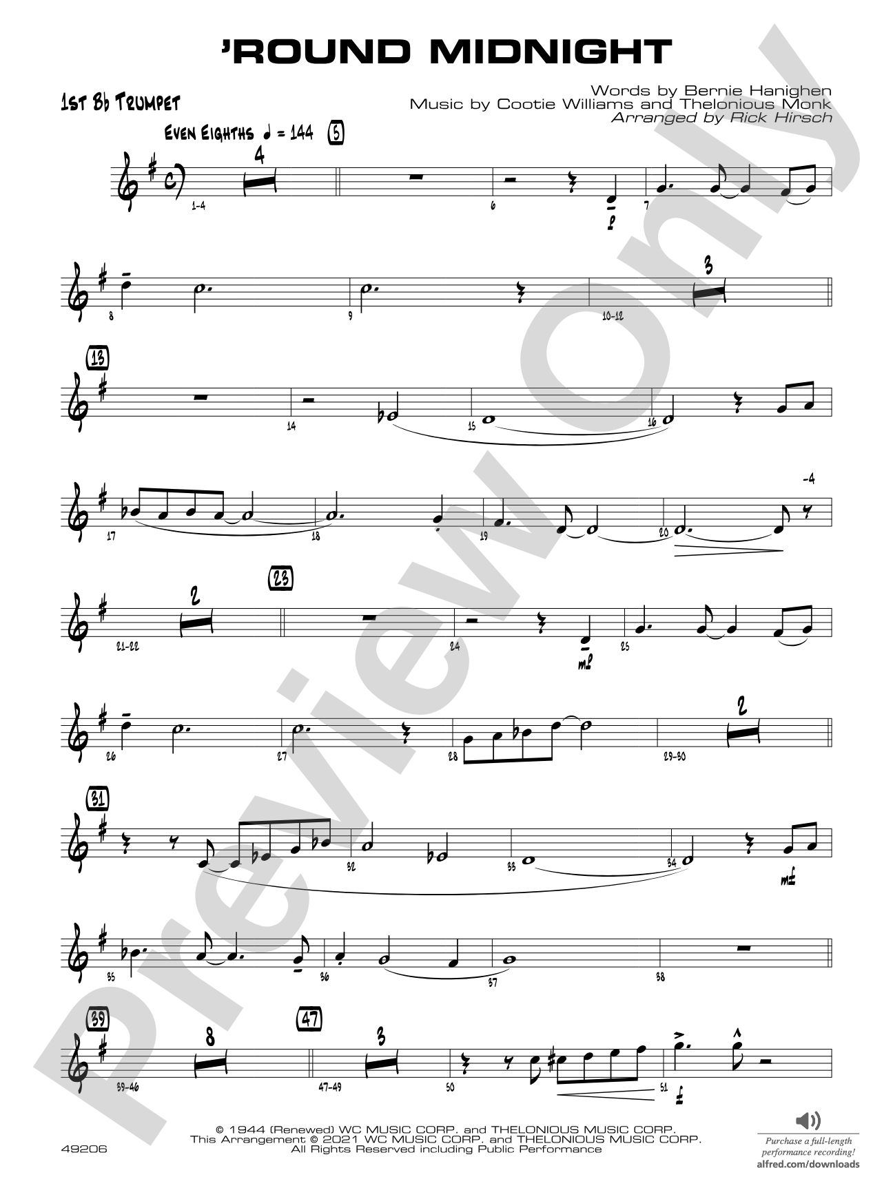 'Round Midnight: 1st B-flat Trumpet