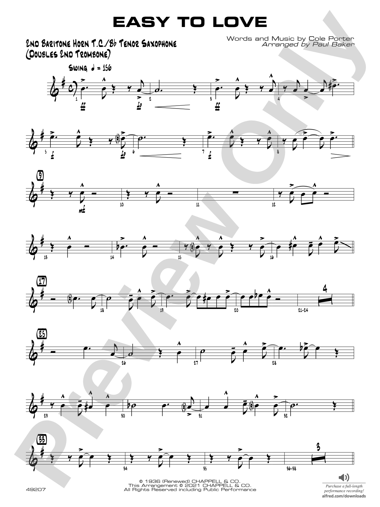 Easy to Love: 2nd Baritone T.C.