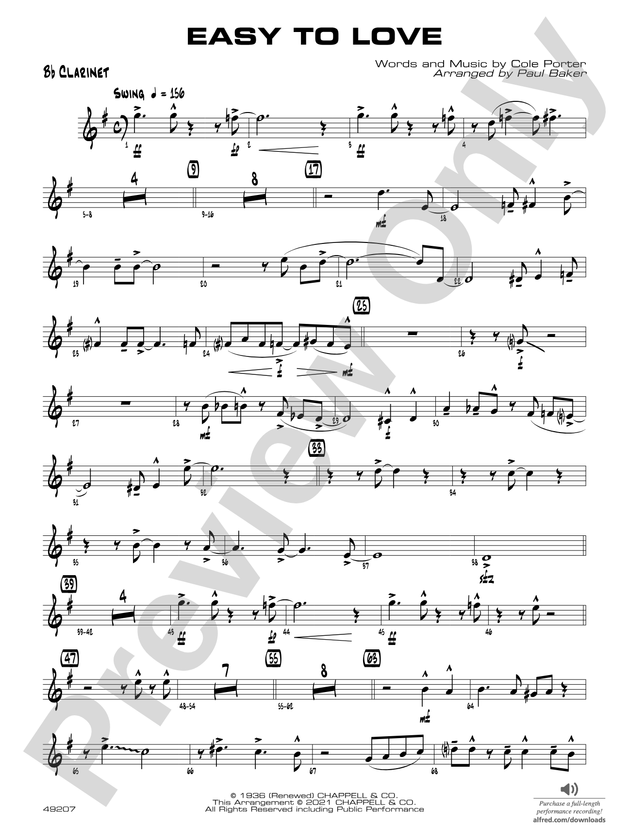Easy to Love: 1st B-flat Clarinet