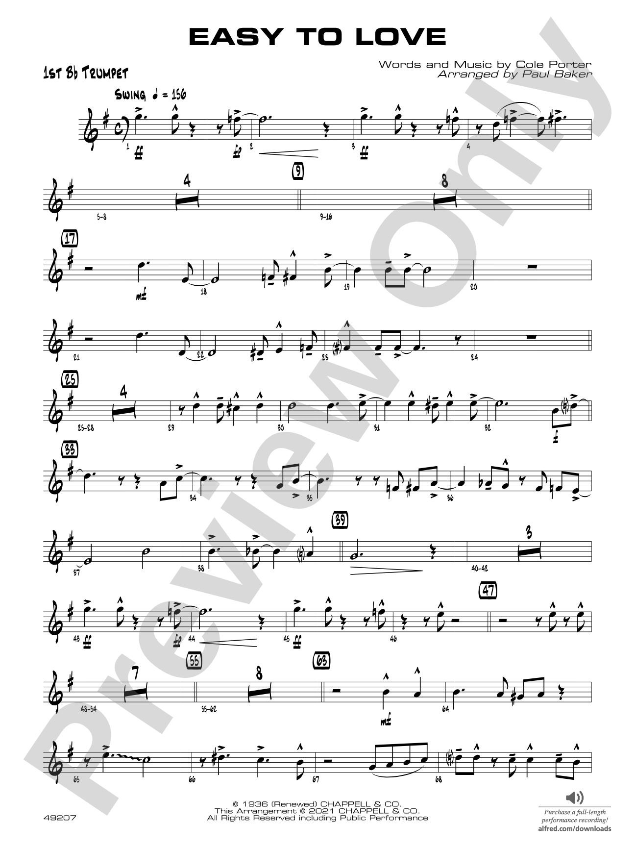 Easy to Love: 1st B-flat Trumpet
