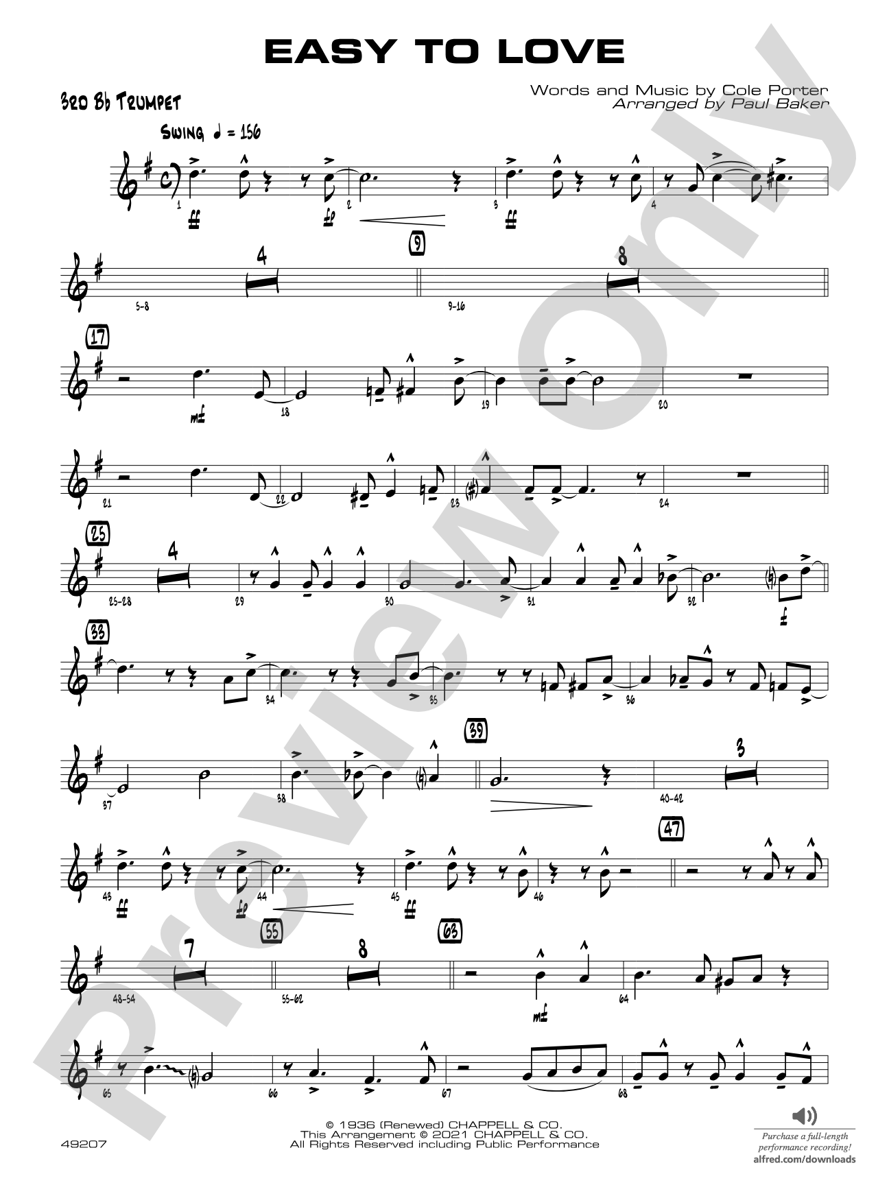 Easy to Love: 3rd B-flat Trumpet