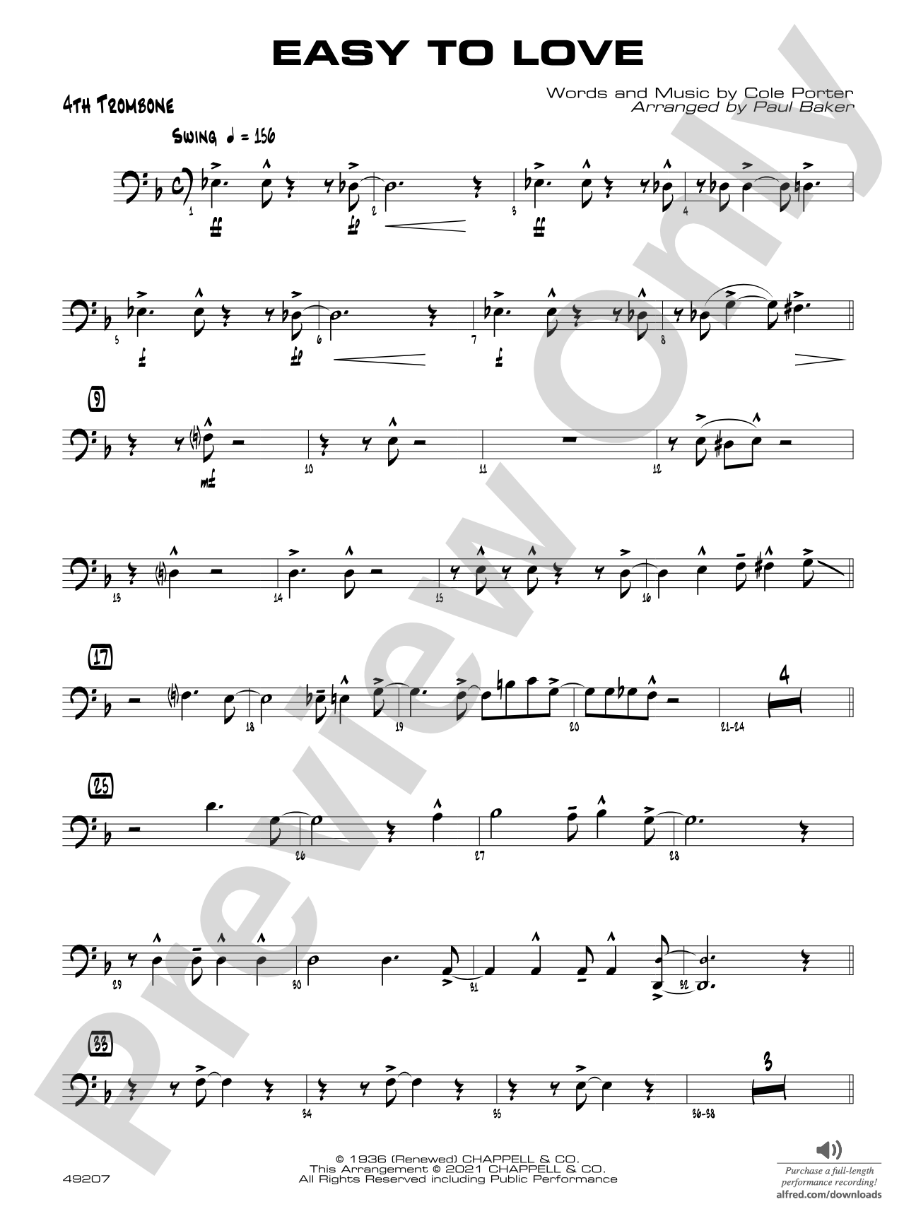 Easy to Love: 4th Trombone