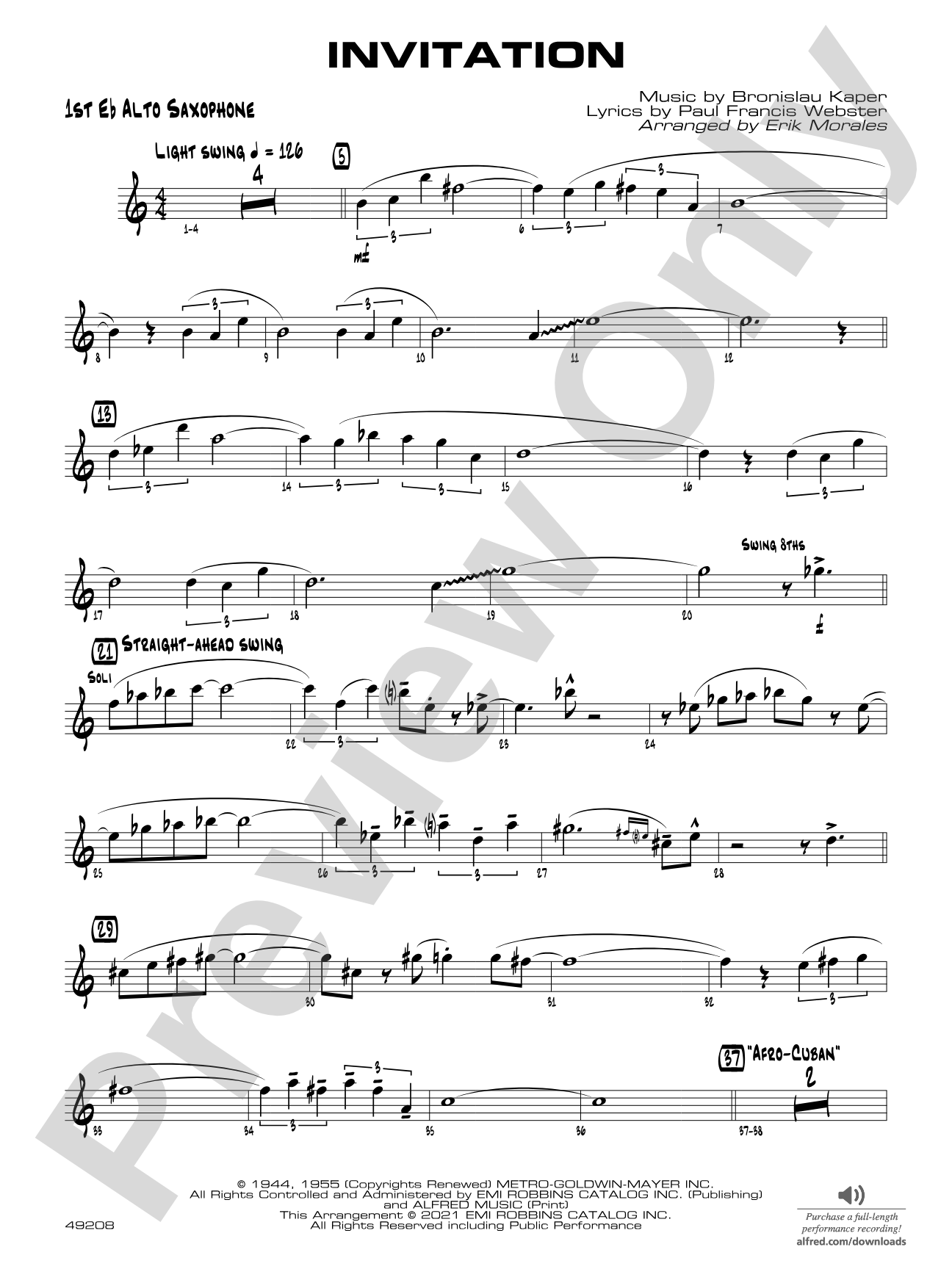 Invitation: E-flat Alto Saxophone