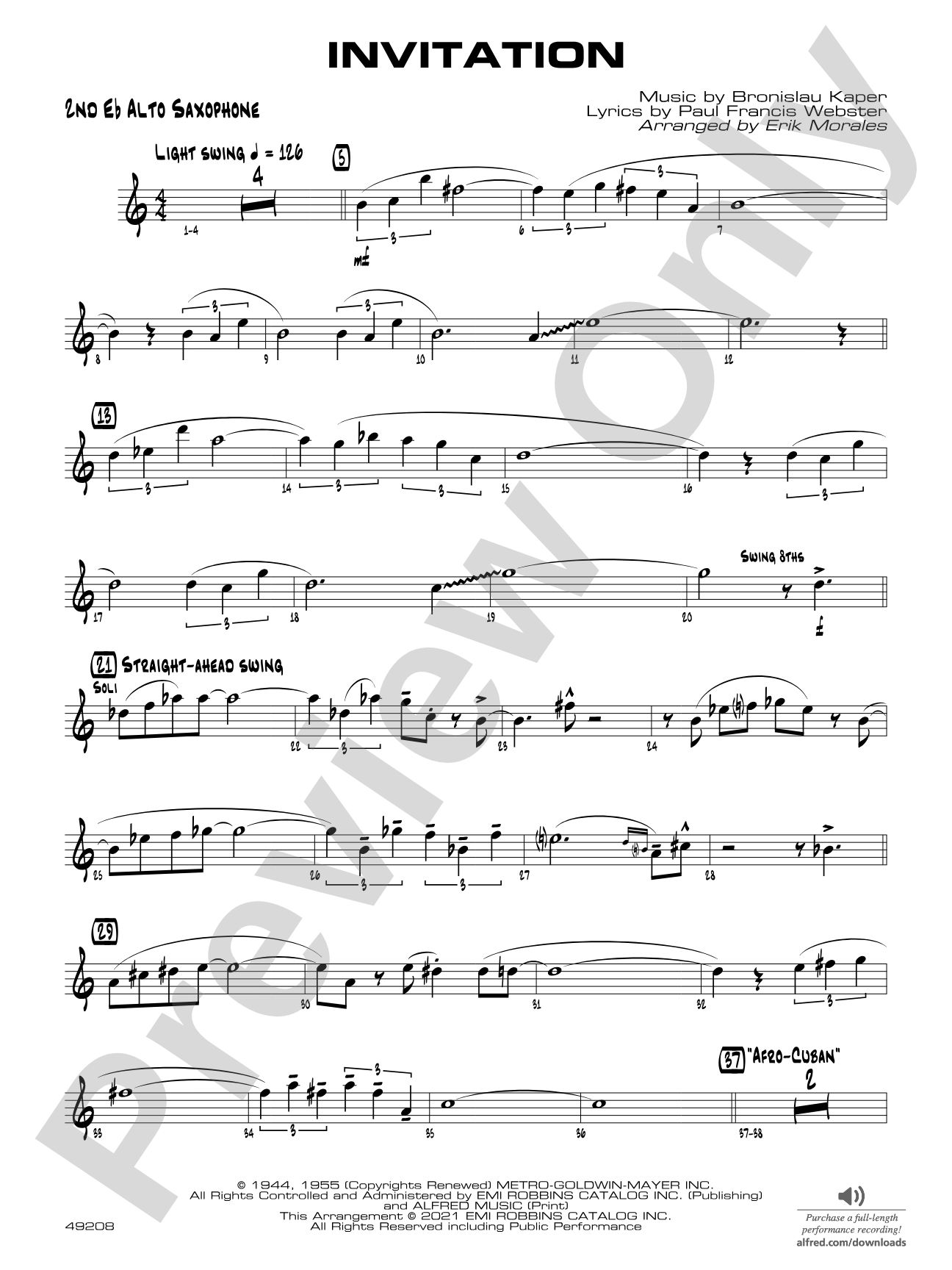 Invitation: 2nd E-flat Alto Saxophone