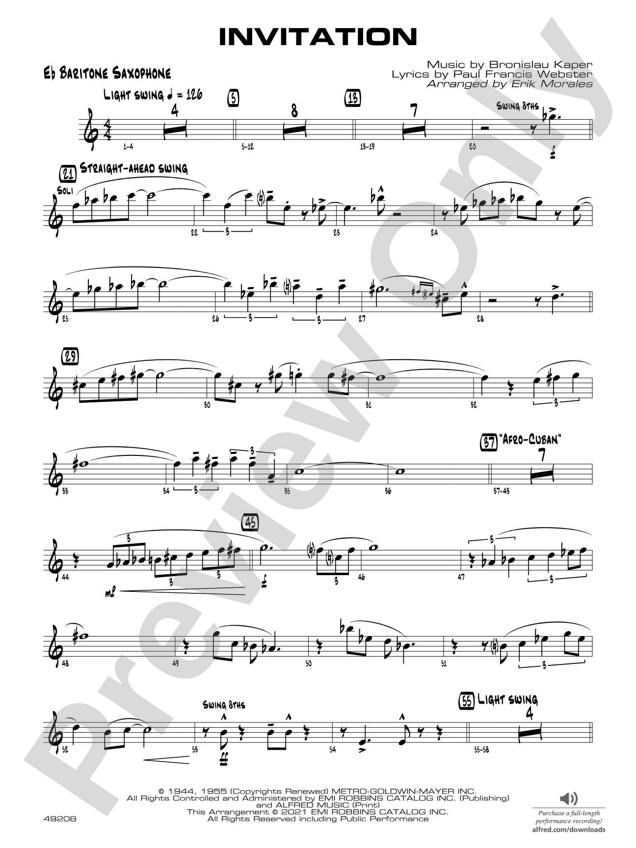 Invitation: E-flat Baritone Saxophone