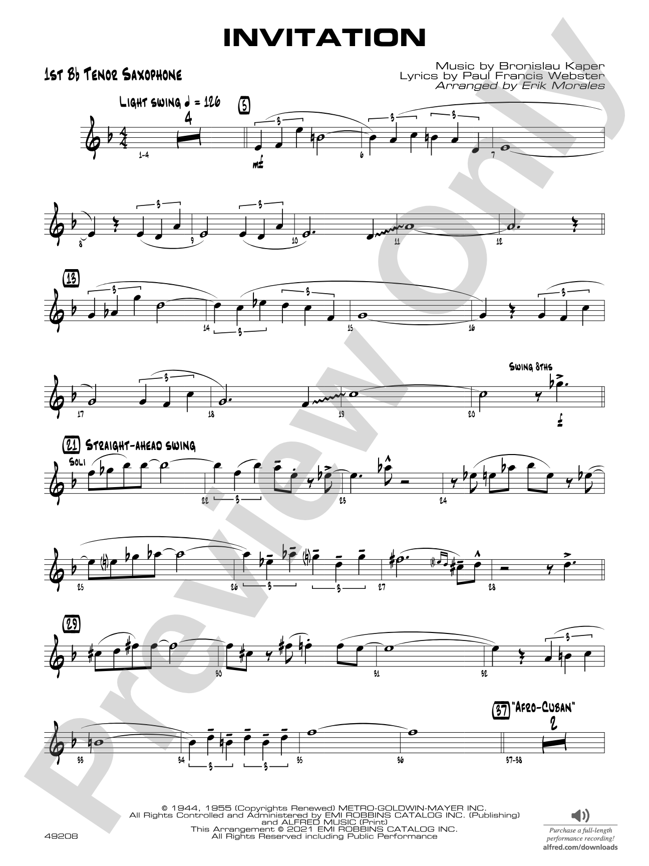 Invitation: B-flat Tenor Saxophone