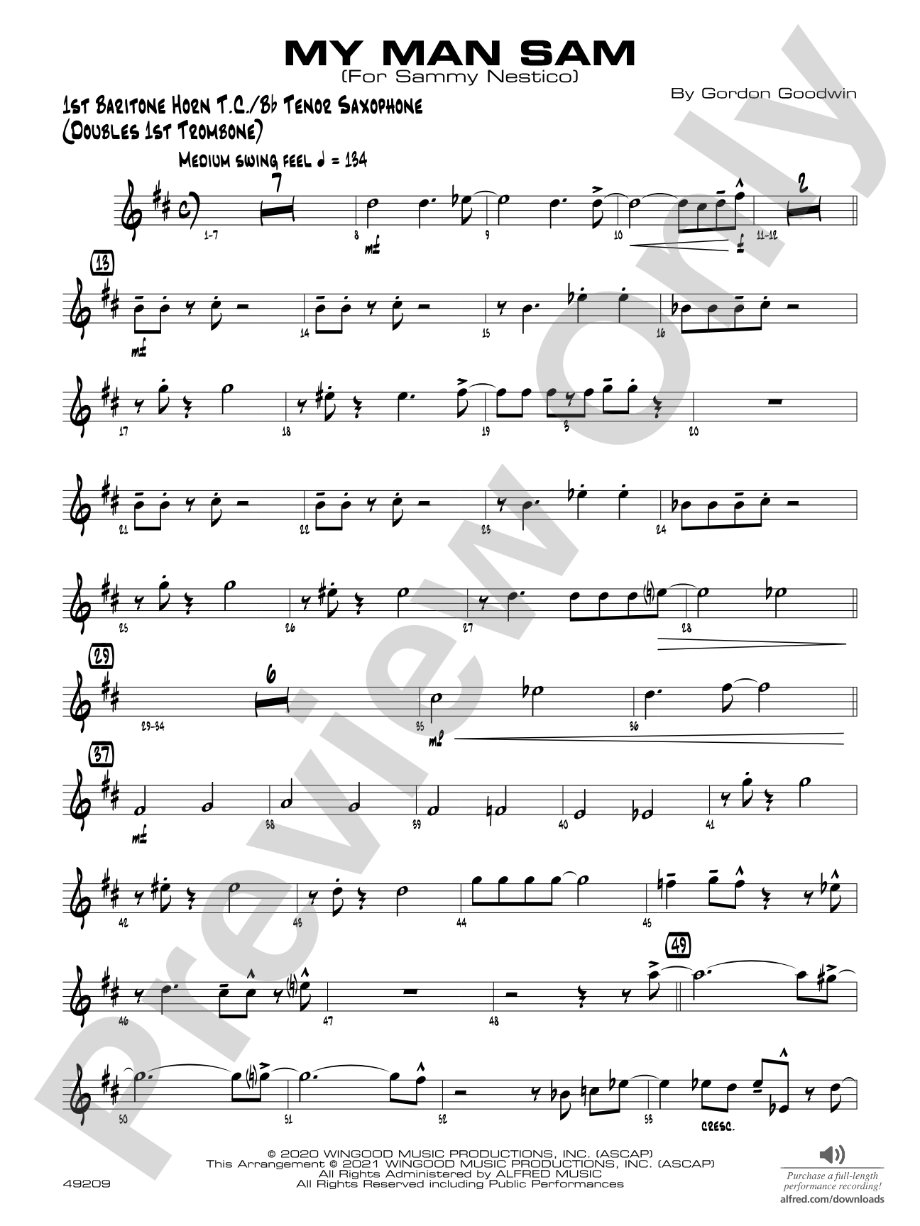 My Man Sam: Baritone T.C.