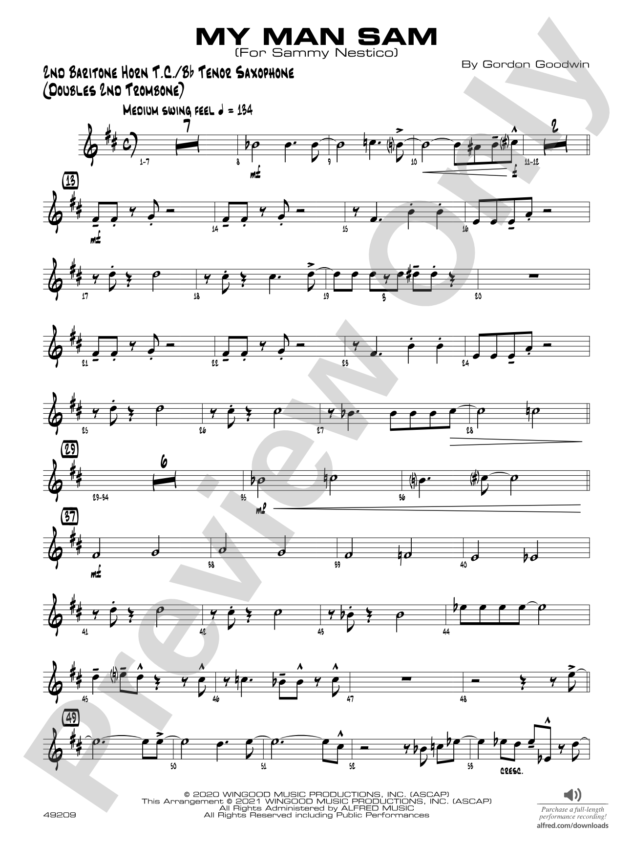 My Man Sam: 2nd Baritone T.C.