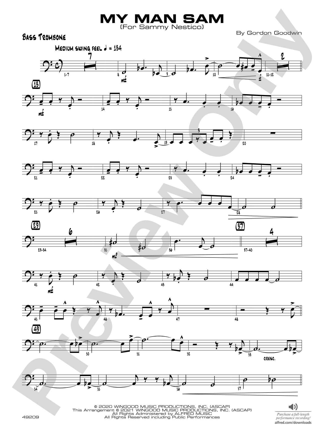 My Man Sam: Bass Trombone