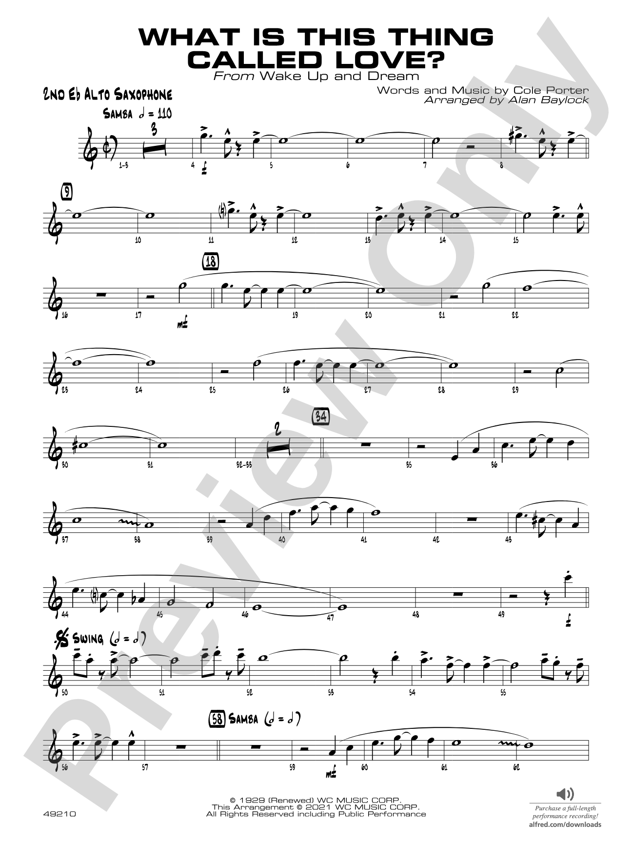 What Is This Thing Called Love?: 2nd E-flat Alto Saxophone