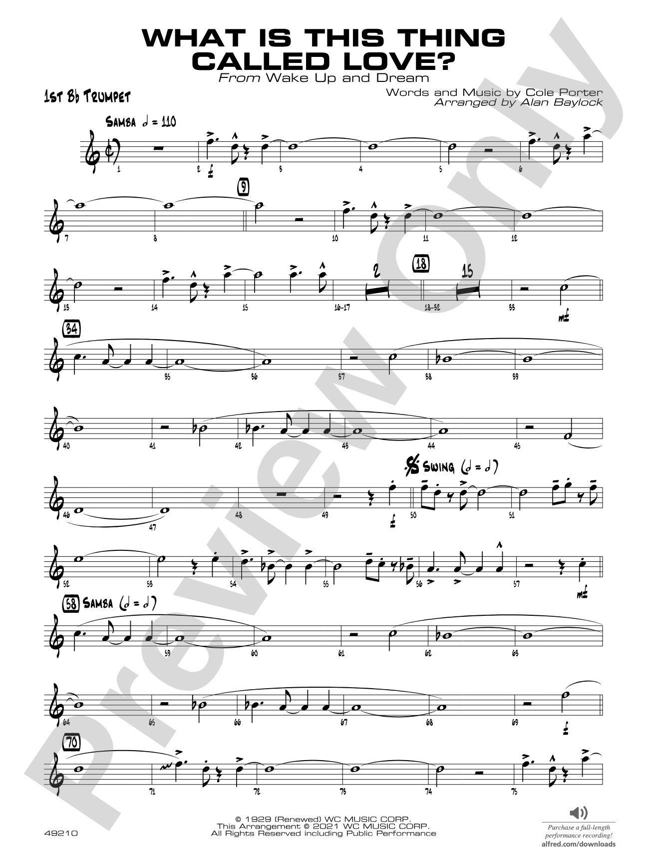 What Is This Thing Called Love?: 1st B-flat Trumpet