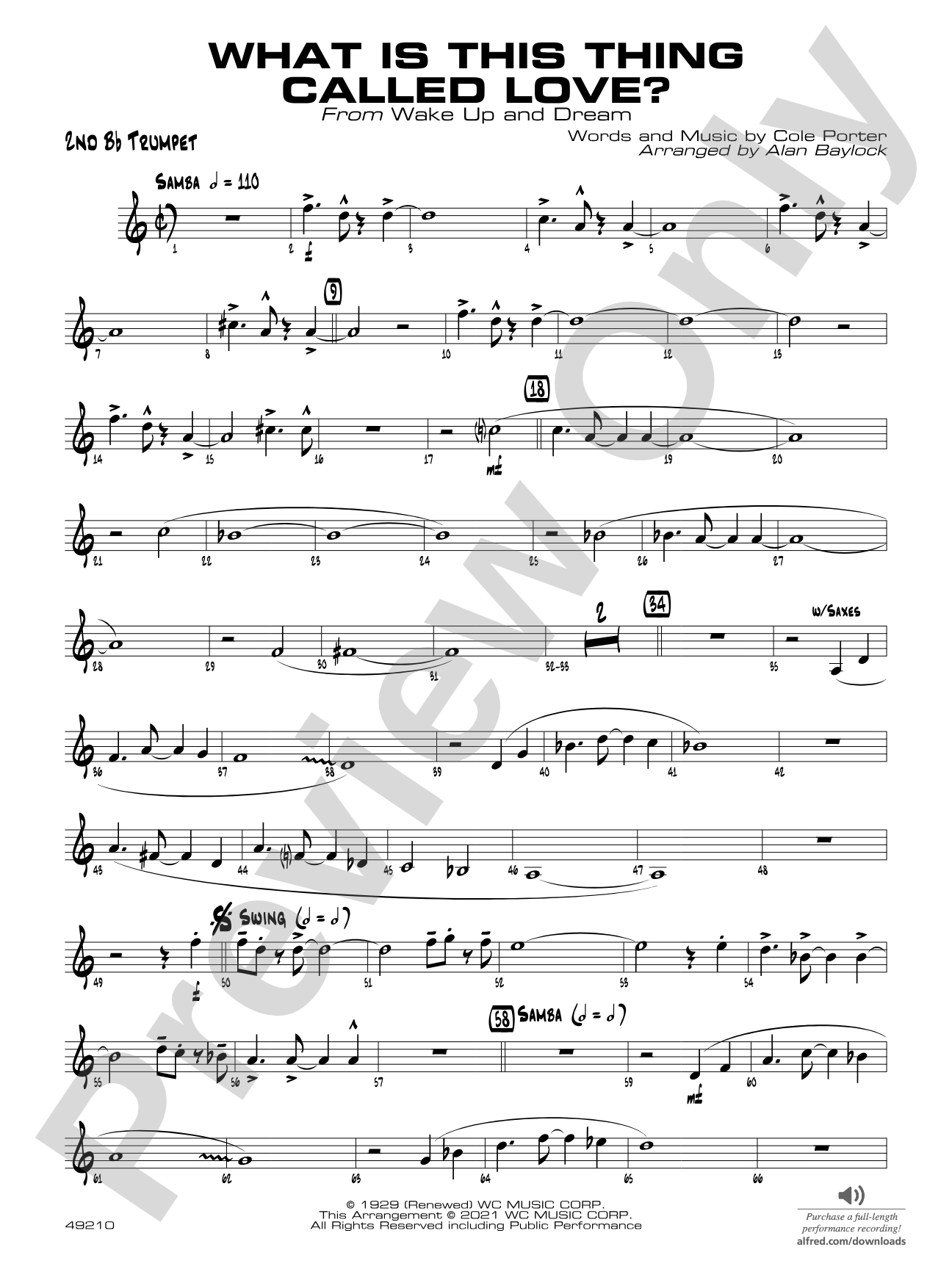 What Is This Thing Called Love?: 2nd B-flat Trumpet