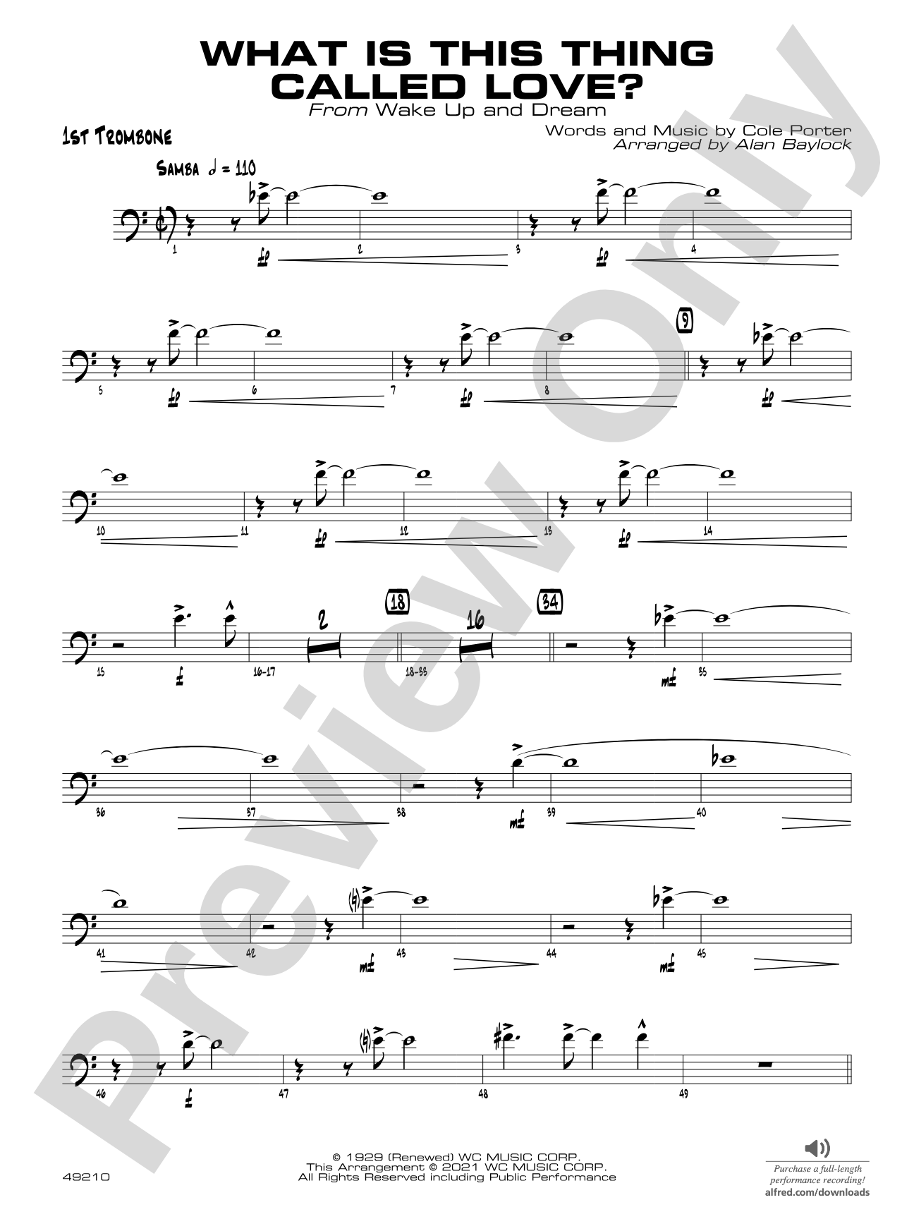 What Is This Thing Called Love?: 1st Trombone