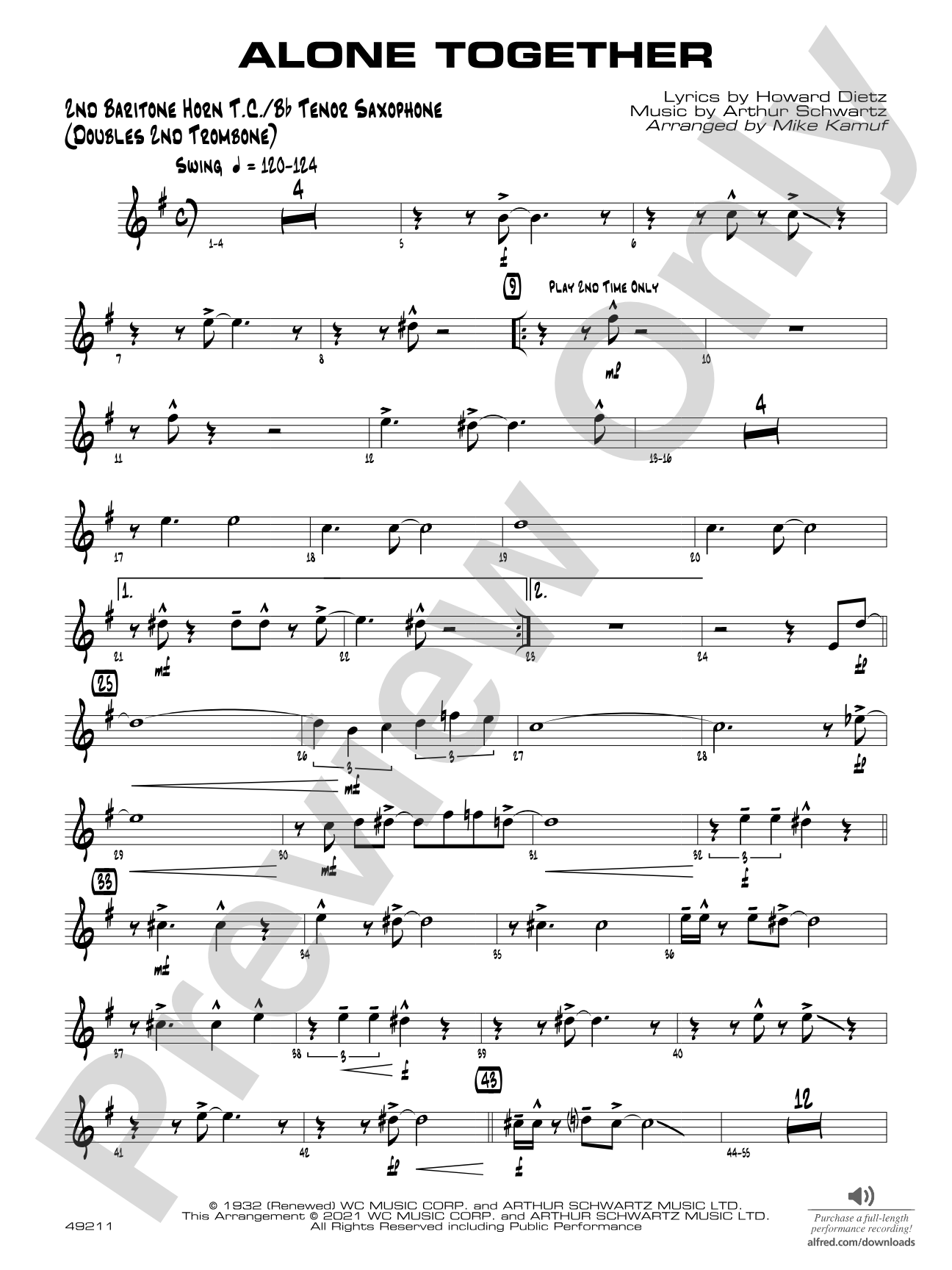 Alone Together: 2nd Baritone T.C.