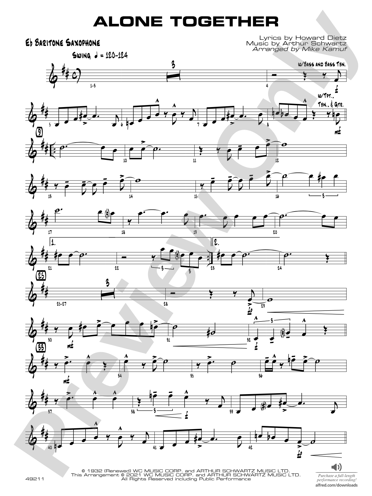 Alone Together: E-flat Baritone Saxophone
