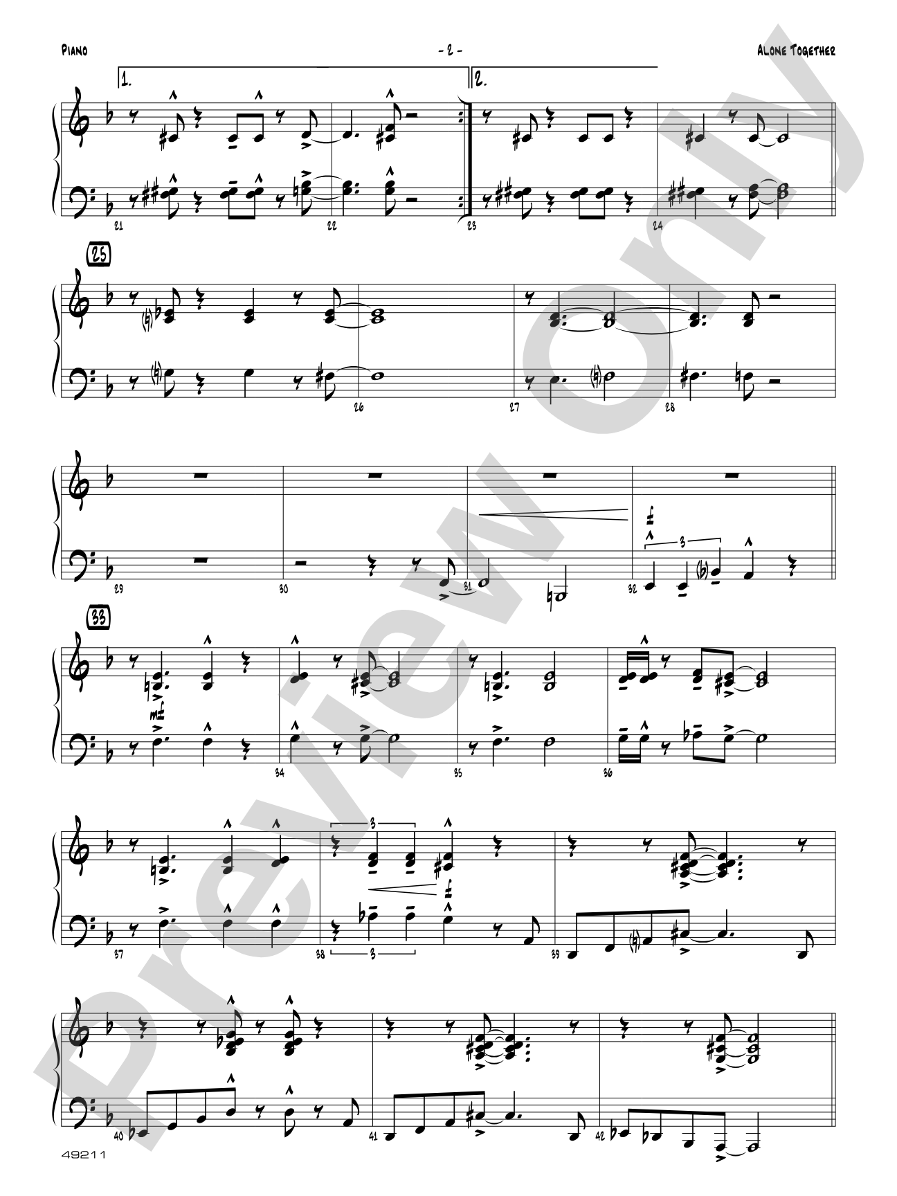 Alone Together: Piano Accompaniment