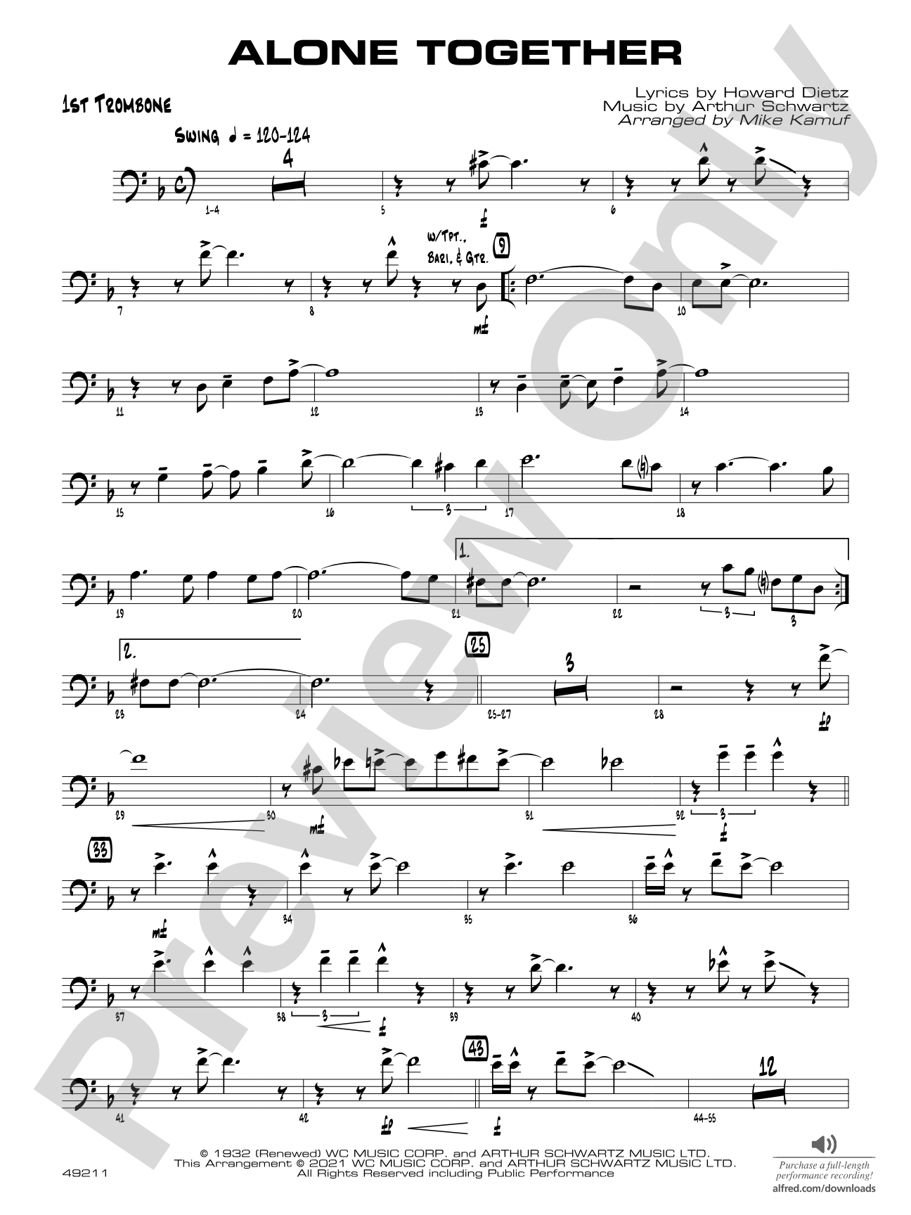 Alone Together: 1st Trombone
