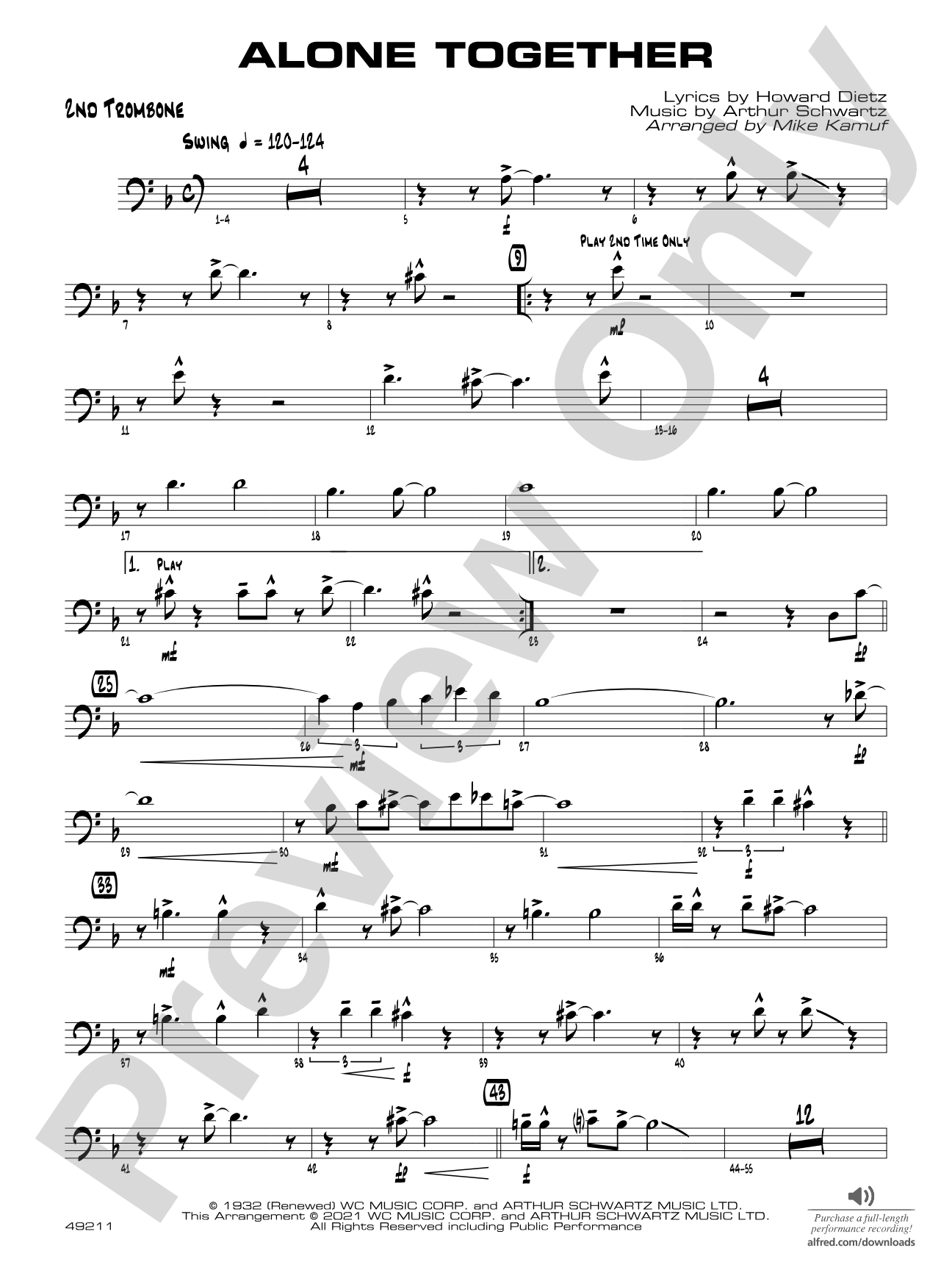 Alone Together: 2nd Trombone