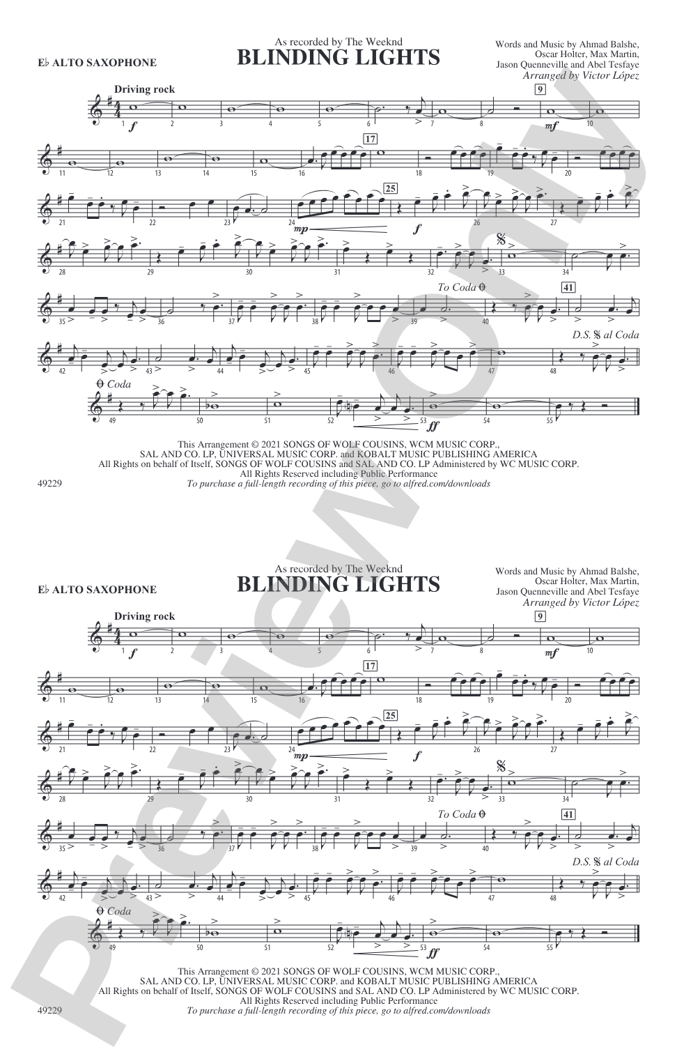 Blinding Lights: E-flat Alto Saxophone