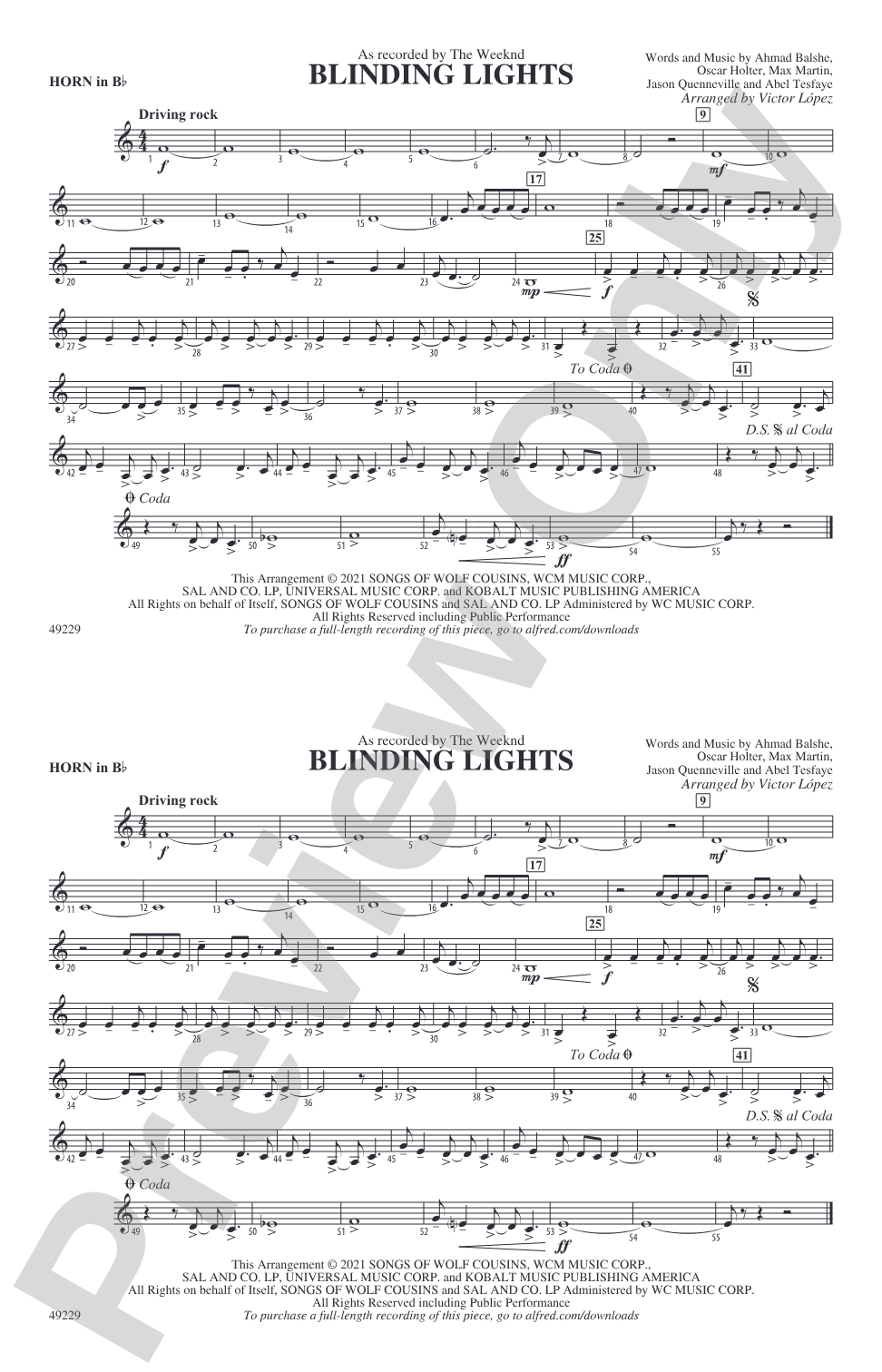 Blinding Lights: Horn in B flat