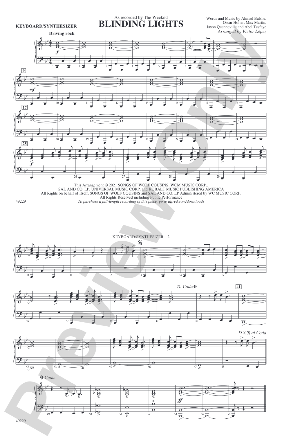 Blinding Lights: Piano Accompaniment