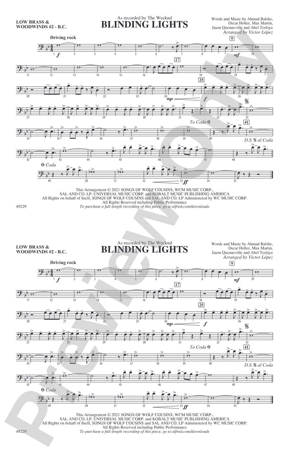 Blinding Lights: Low Brass & Woodwinds #2 - Bass Clef