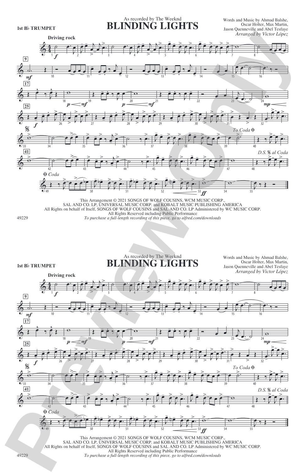 Blinding Lights: 1st B-flat Trumpet