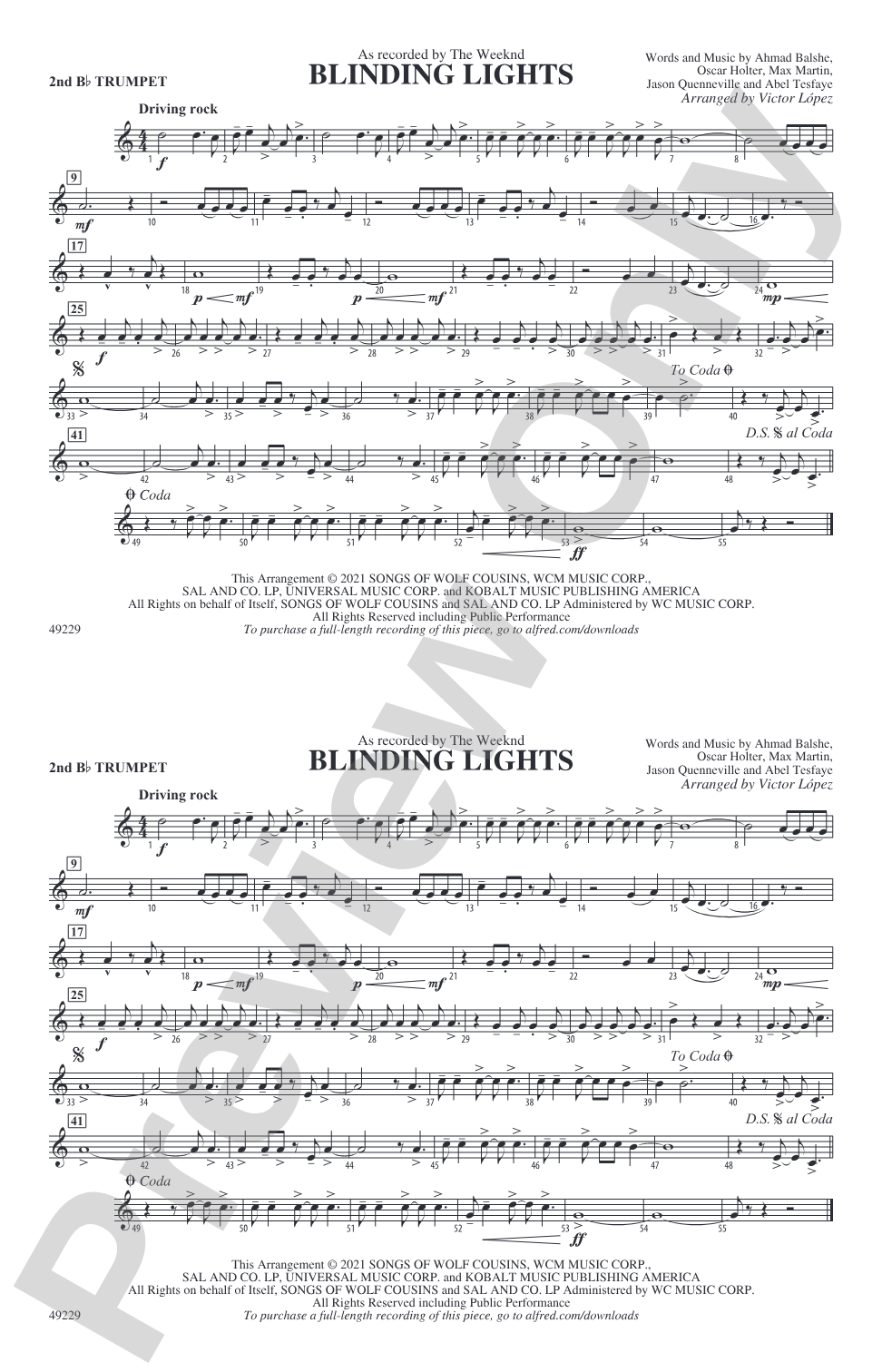 Blinding Lights: 2nd B-flat Trumpet