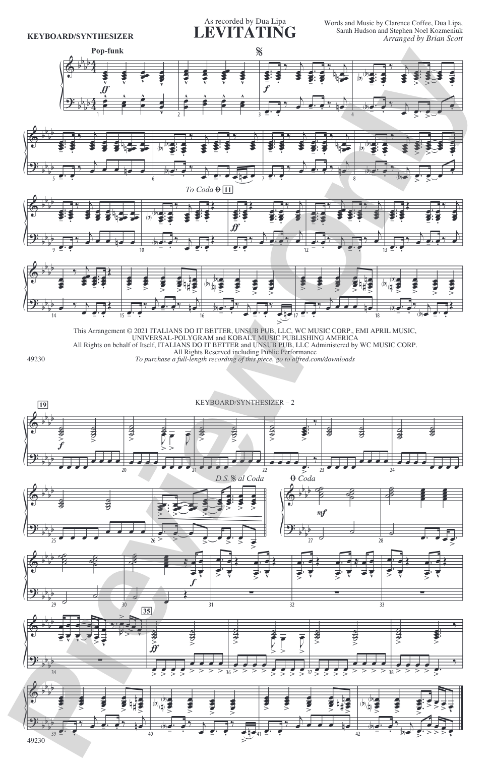 Levitating: Piano Accompaniment