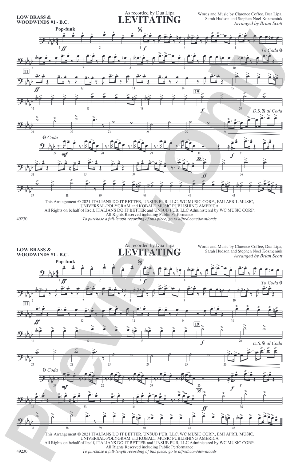 Levitating: Low Brass & Woodwinds #1 - Bass Clef