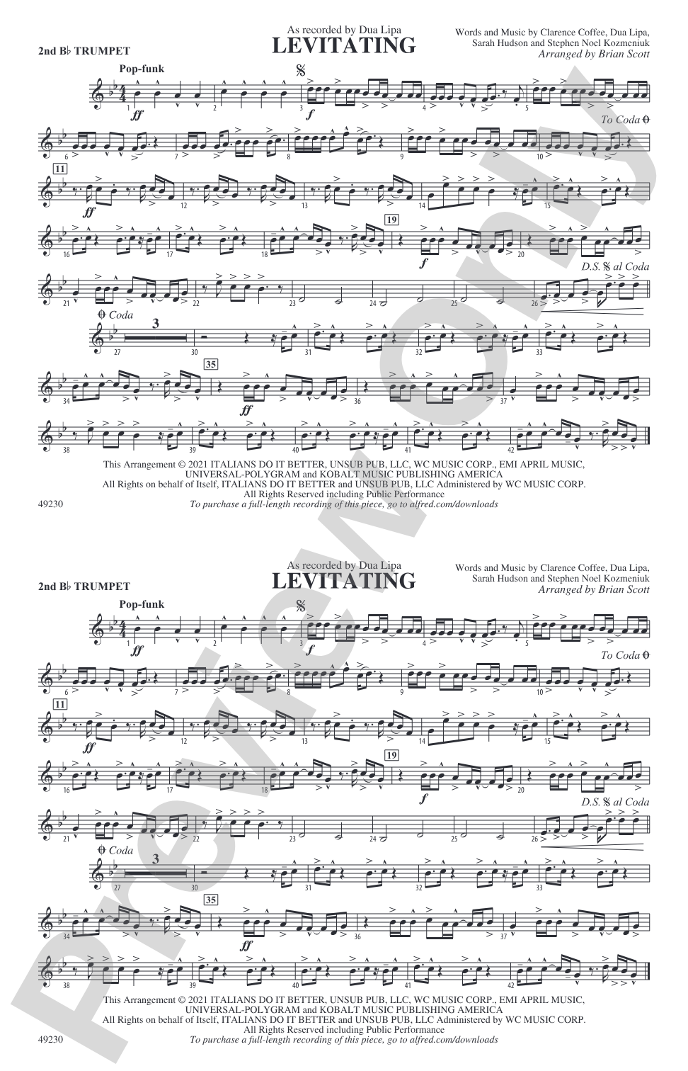 Levitating: 2nd B-flat Trumpet