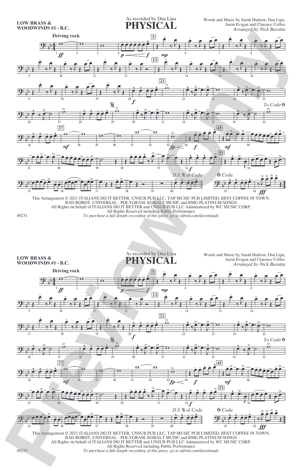 Physical: Low Brass & Woodwinds #1 - Bass Clef