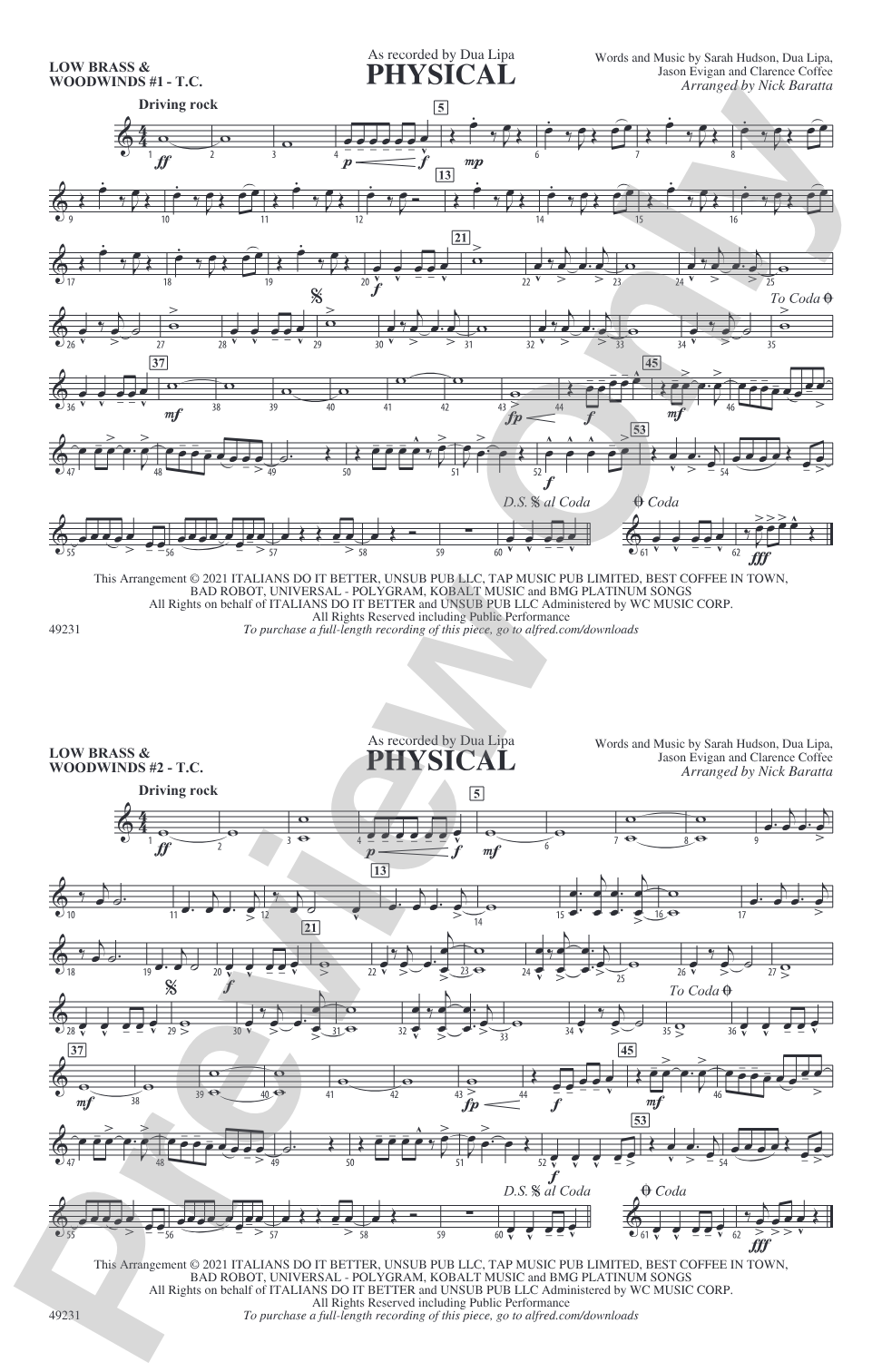 Physical: Low Brass & Woodwinds #1 - Treble Clef