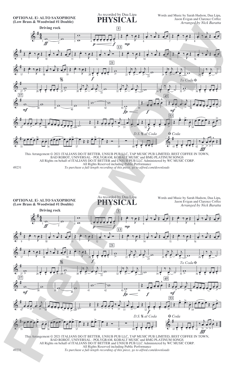 Physical: Optional Alto Sax