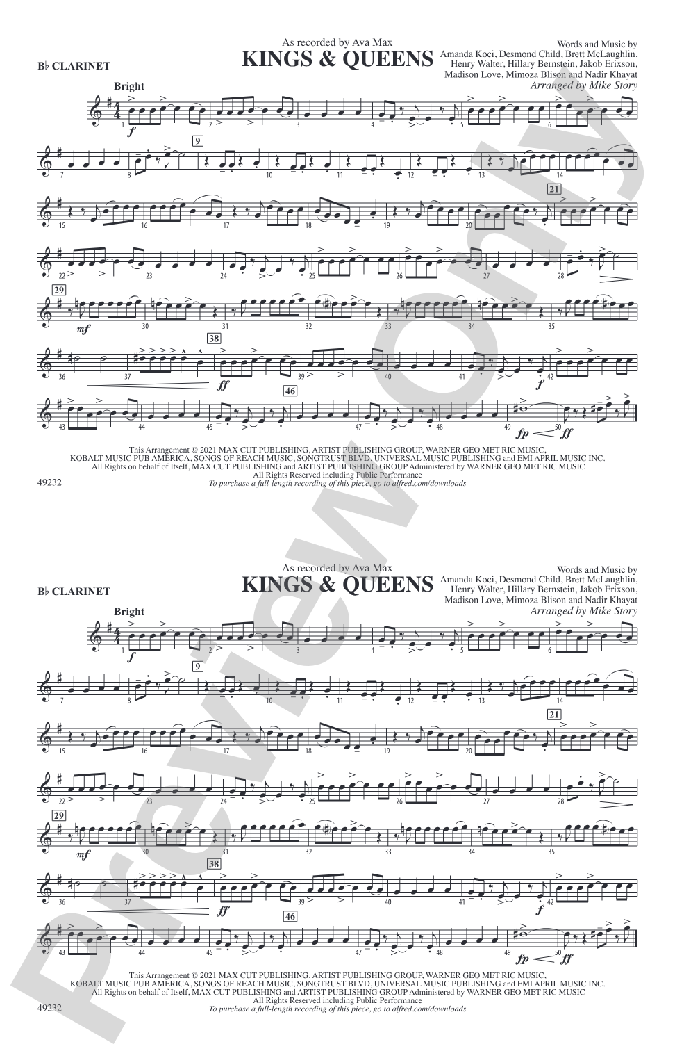 Kings & Queens: 1st B-flat Clarinet