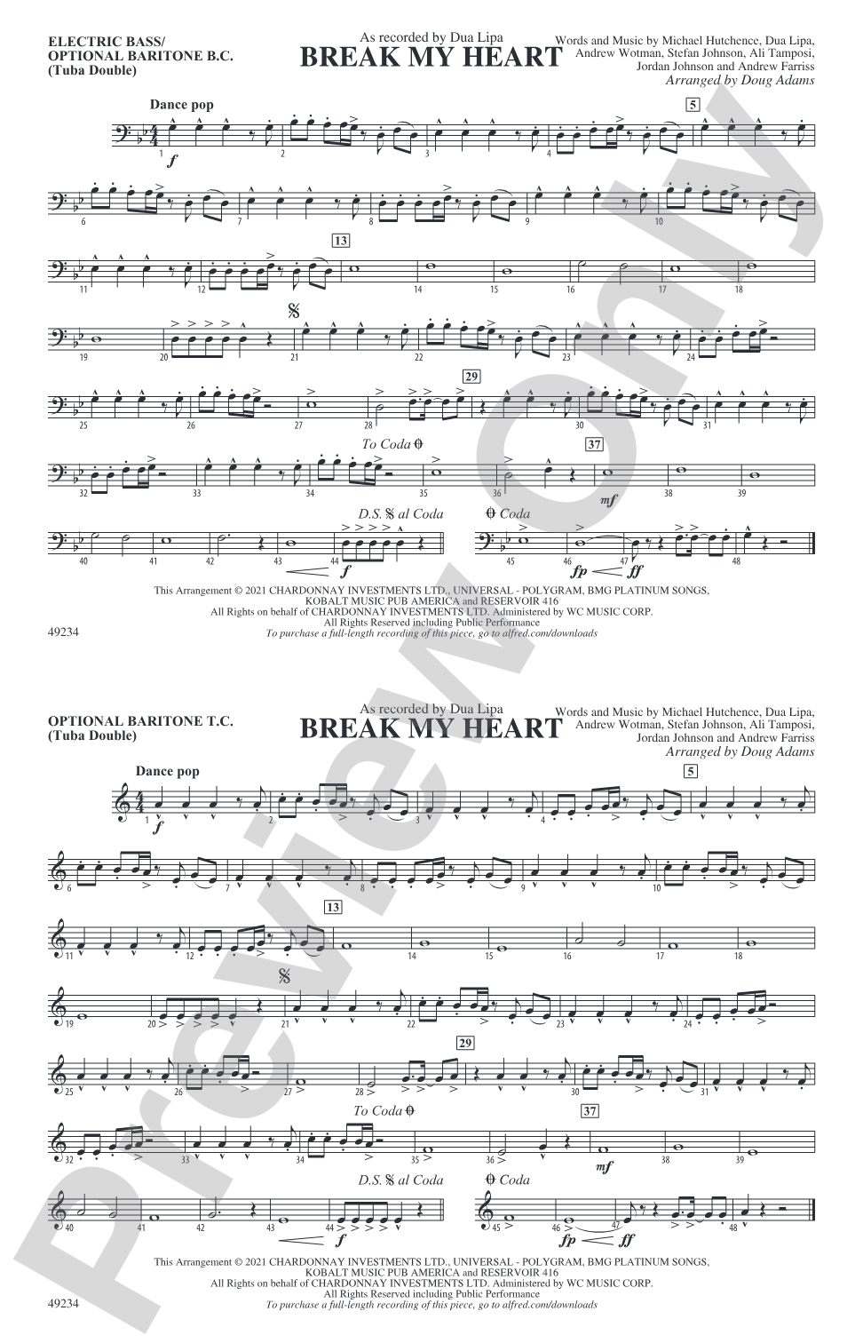 Break My Heart: Electric Bass