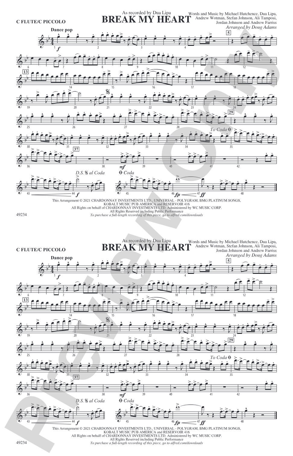 Break My Heart: Flute