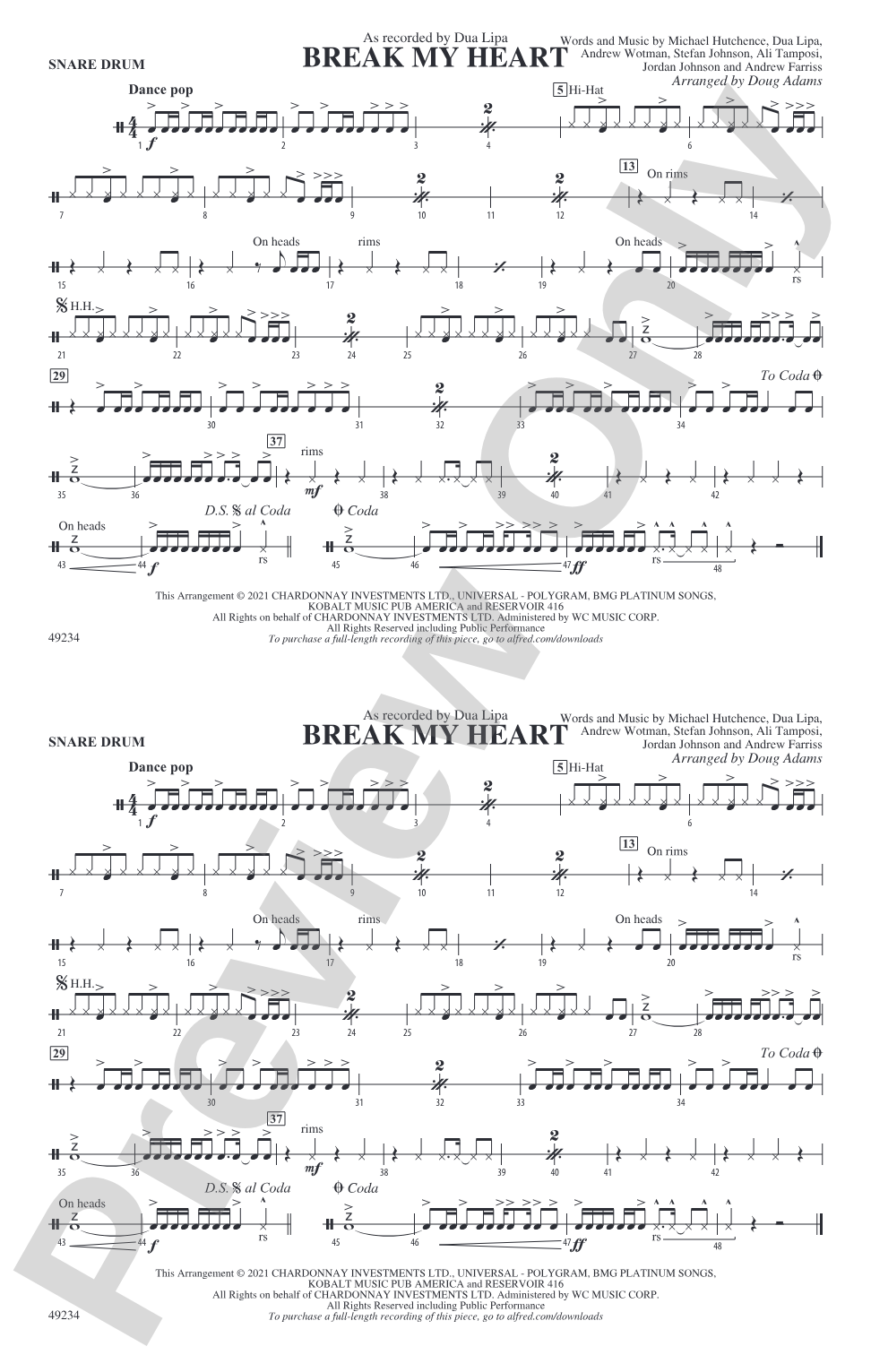 Break My Heart: Snare Drum