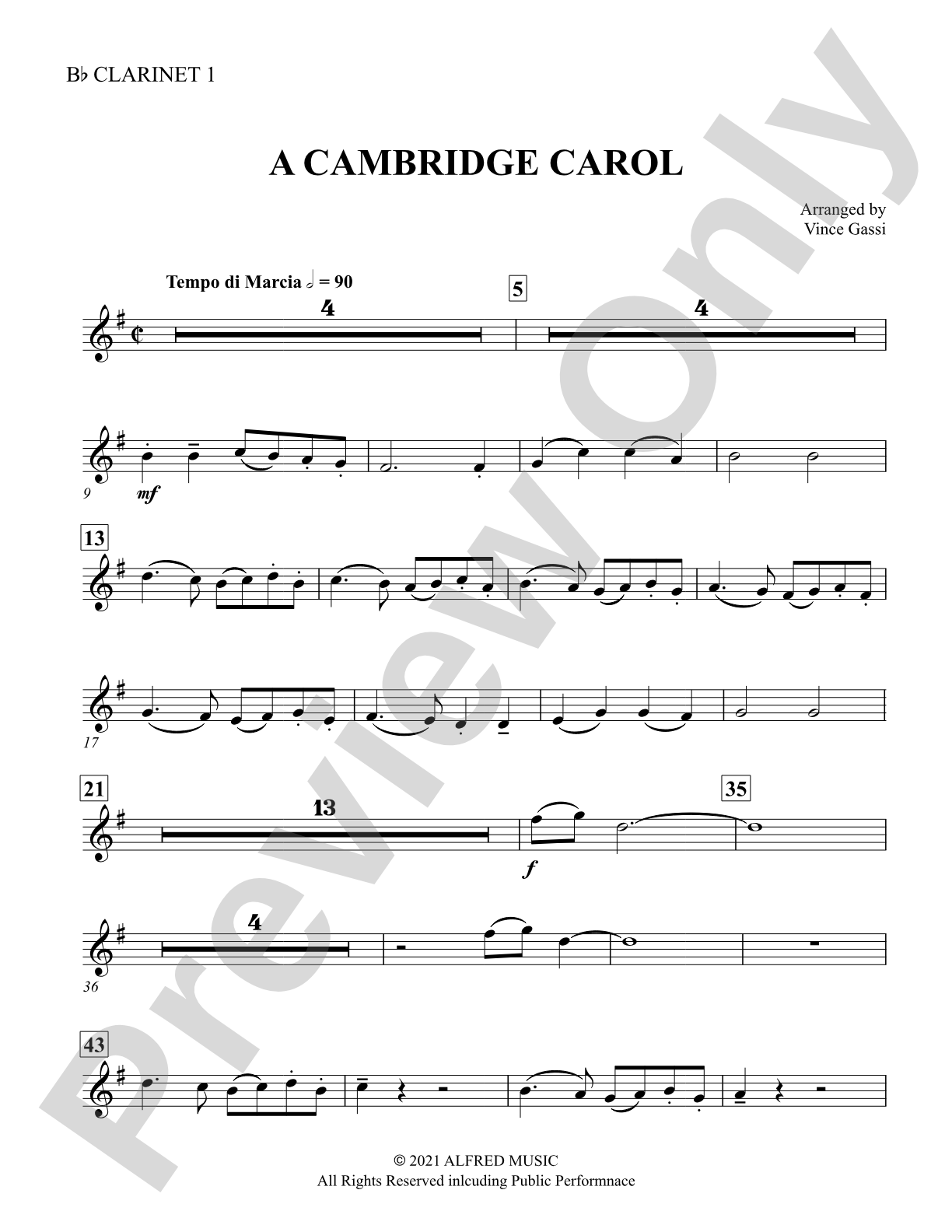 A Cambridge Carol: 1st B-flat Clarinet