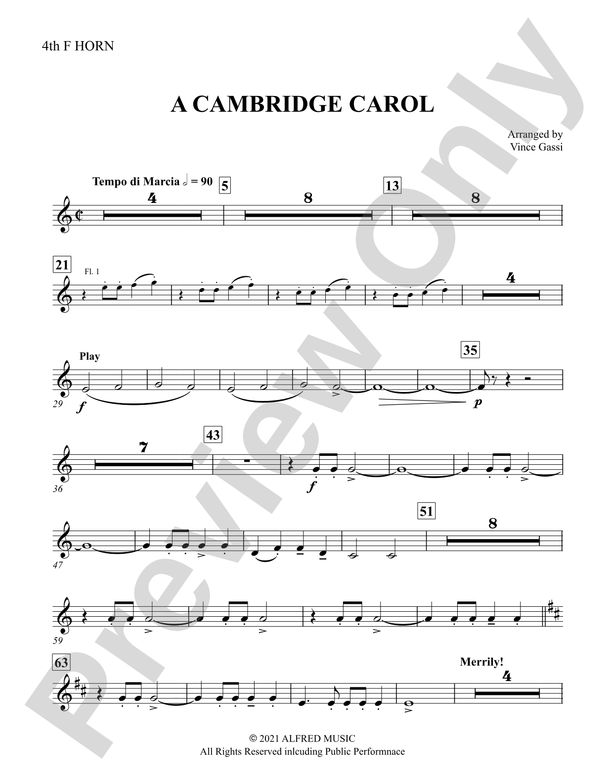 A Cambridge Carol: 4th F Horn