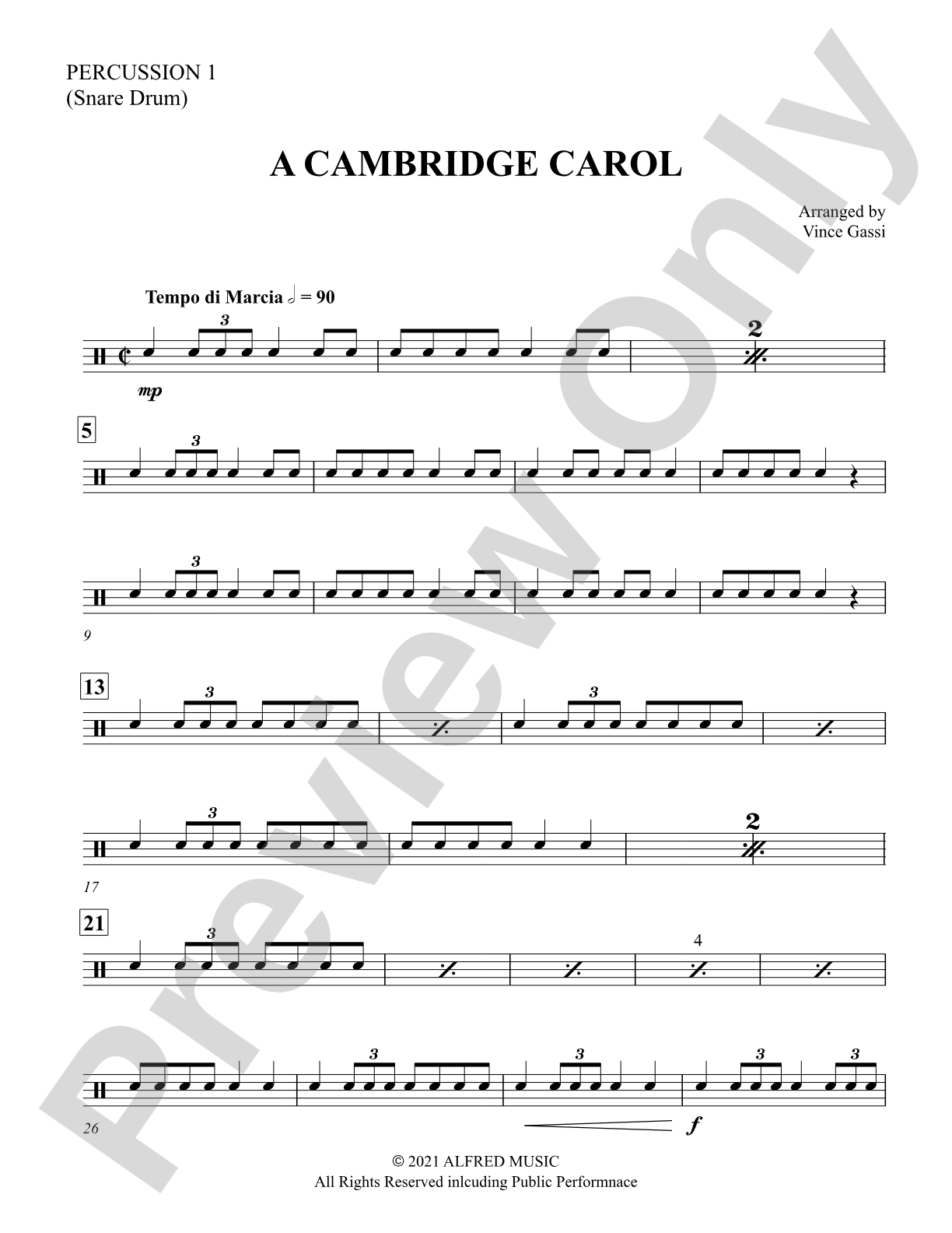 A Cambridge Carol: 1st Percussion