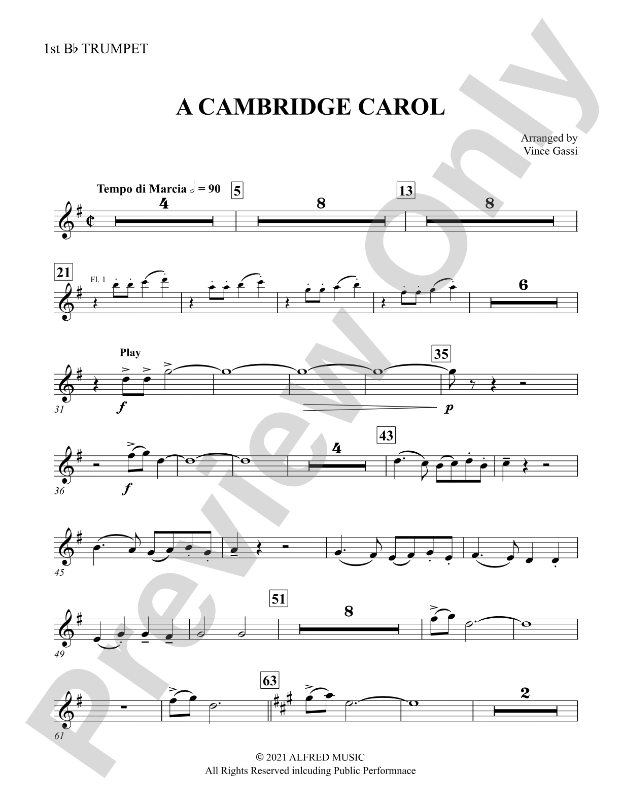 A Cambridge Carol: 1st B-flat Trumpet