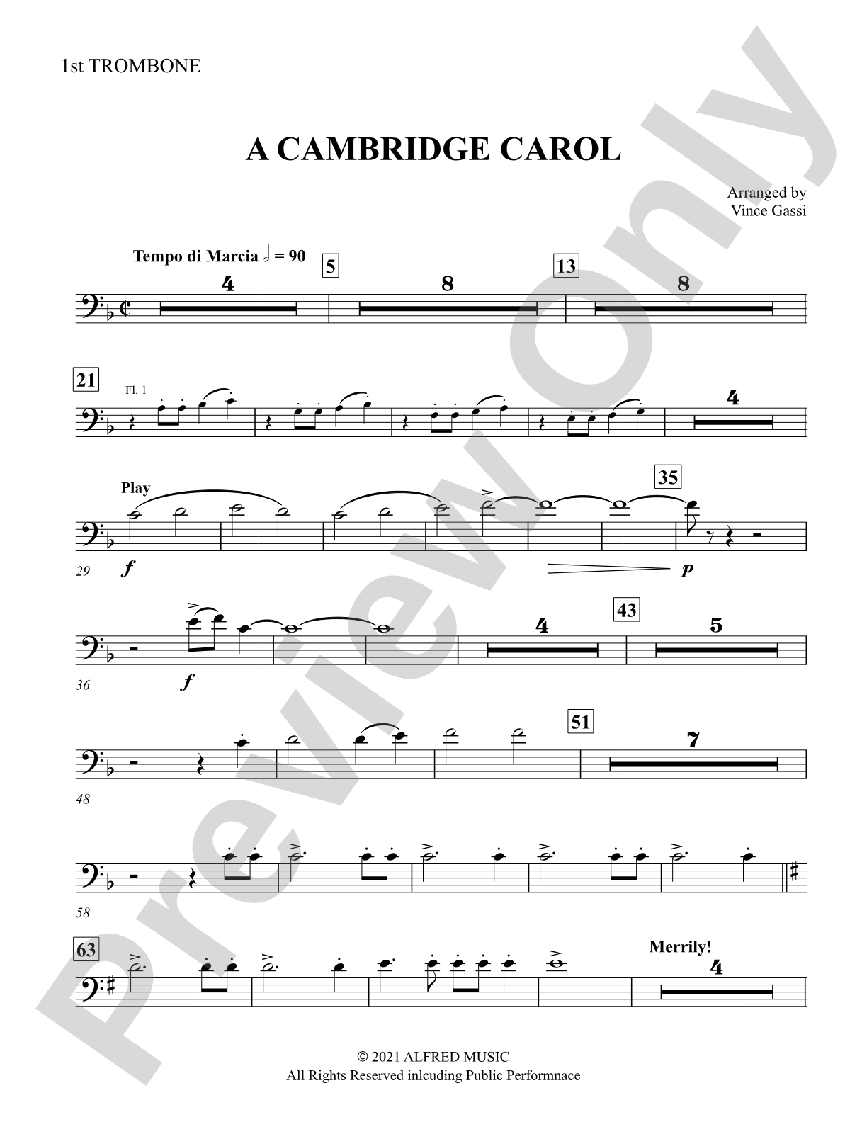 A Cambridge Carol: 1st Trombone